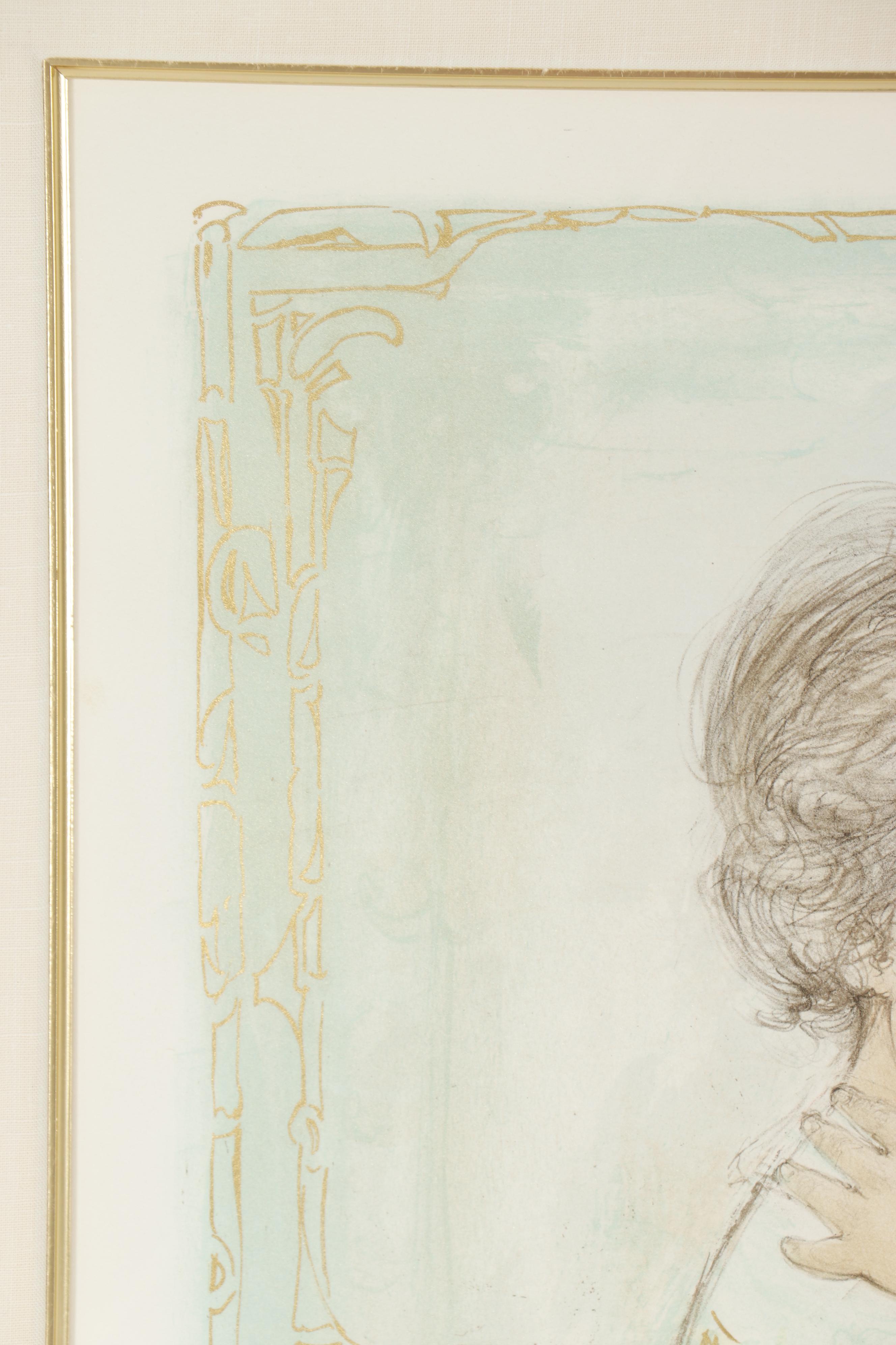 Edna Hibel Color Lithograph "Serenity"