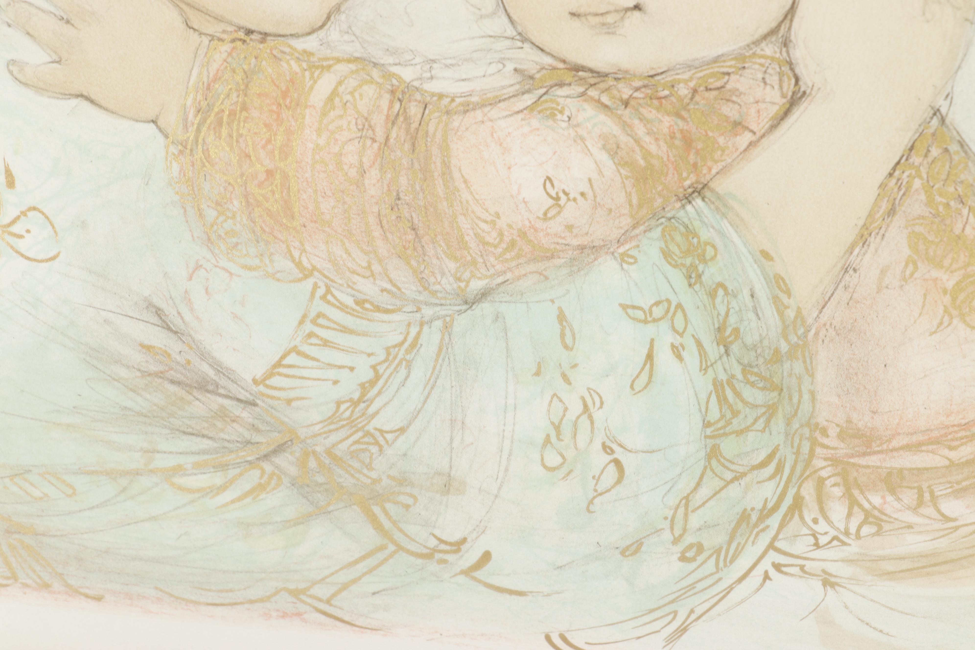 Edna Hibel Color Lithograph "Serenity"