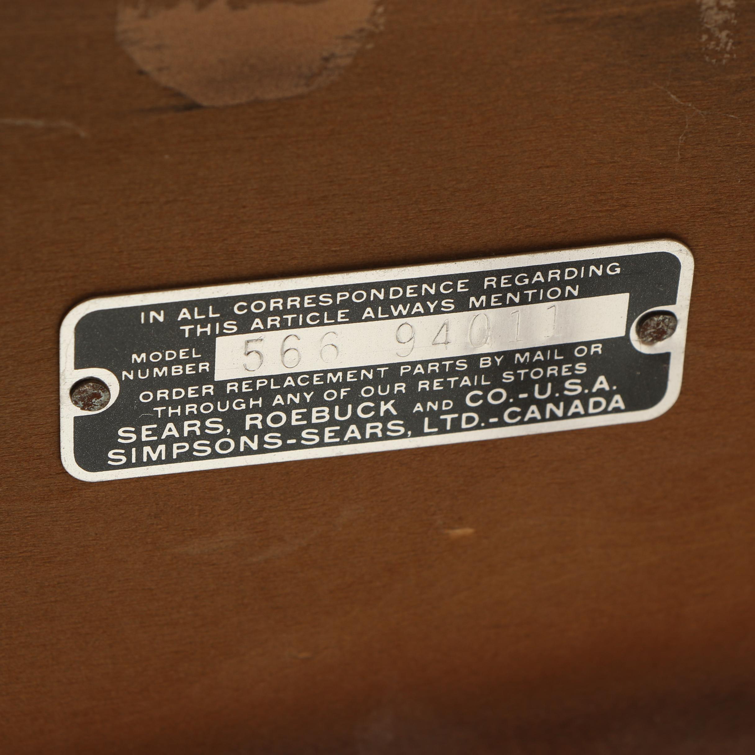 Colonial Style Maple Flip-Top Sewing Table by Sears Roebuck, Mid-20th Century