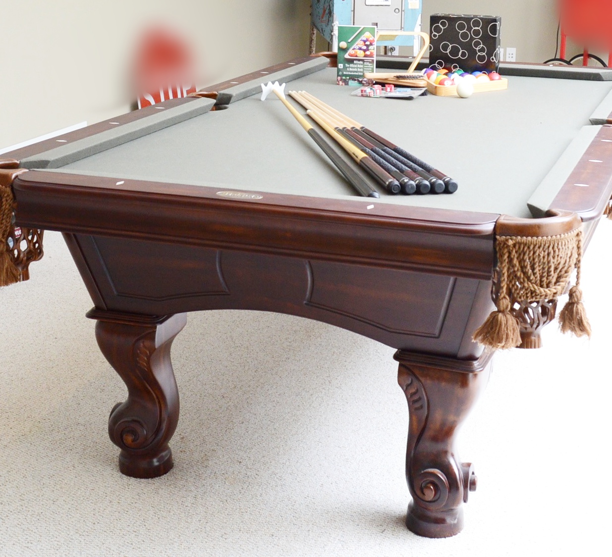Beringer Slate Top Pool Table  with Accessories