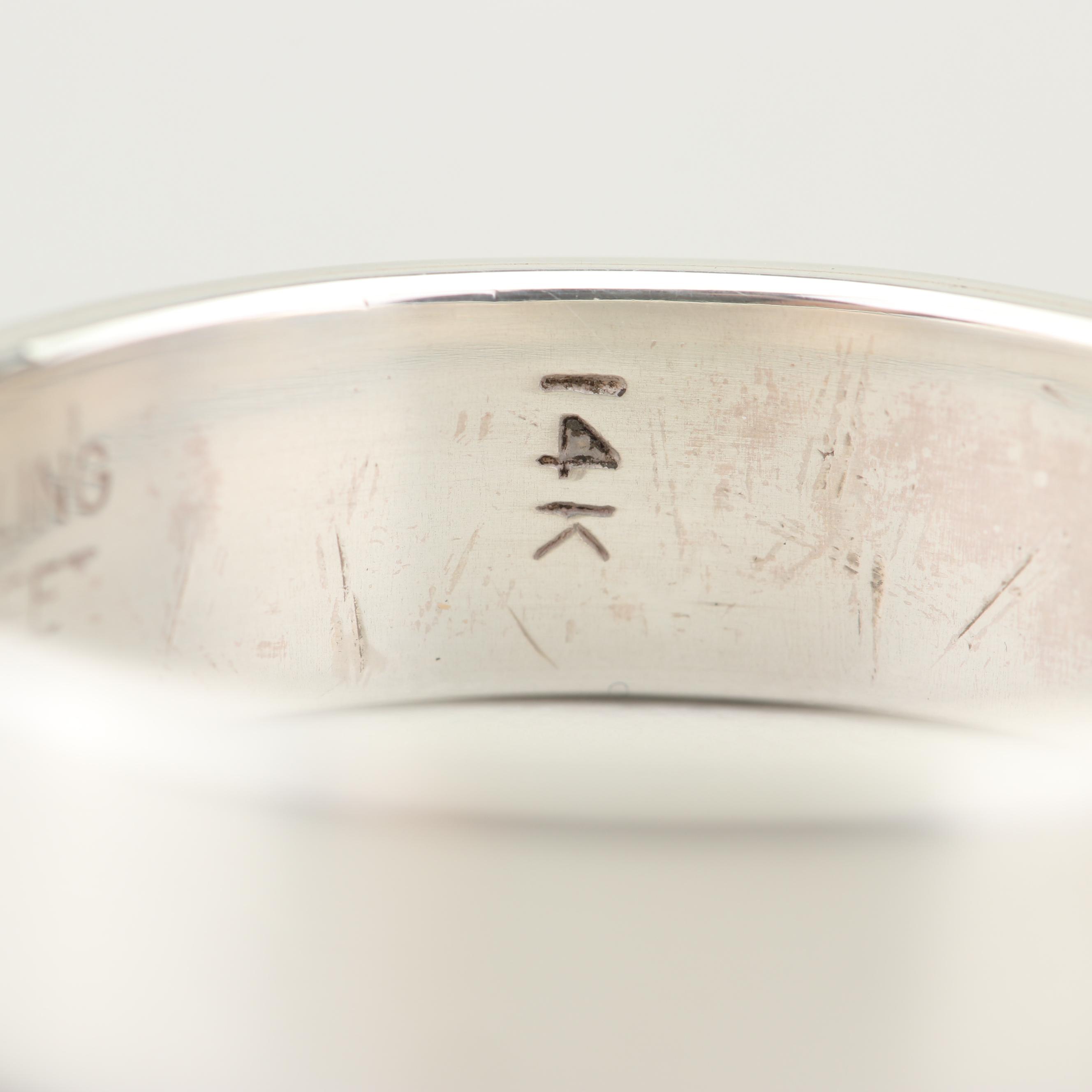 P. Skeets Sterling Silver and 14K Yellow Gold Band