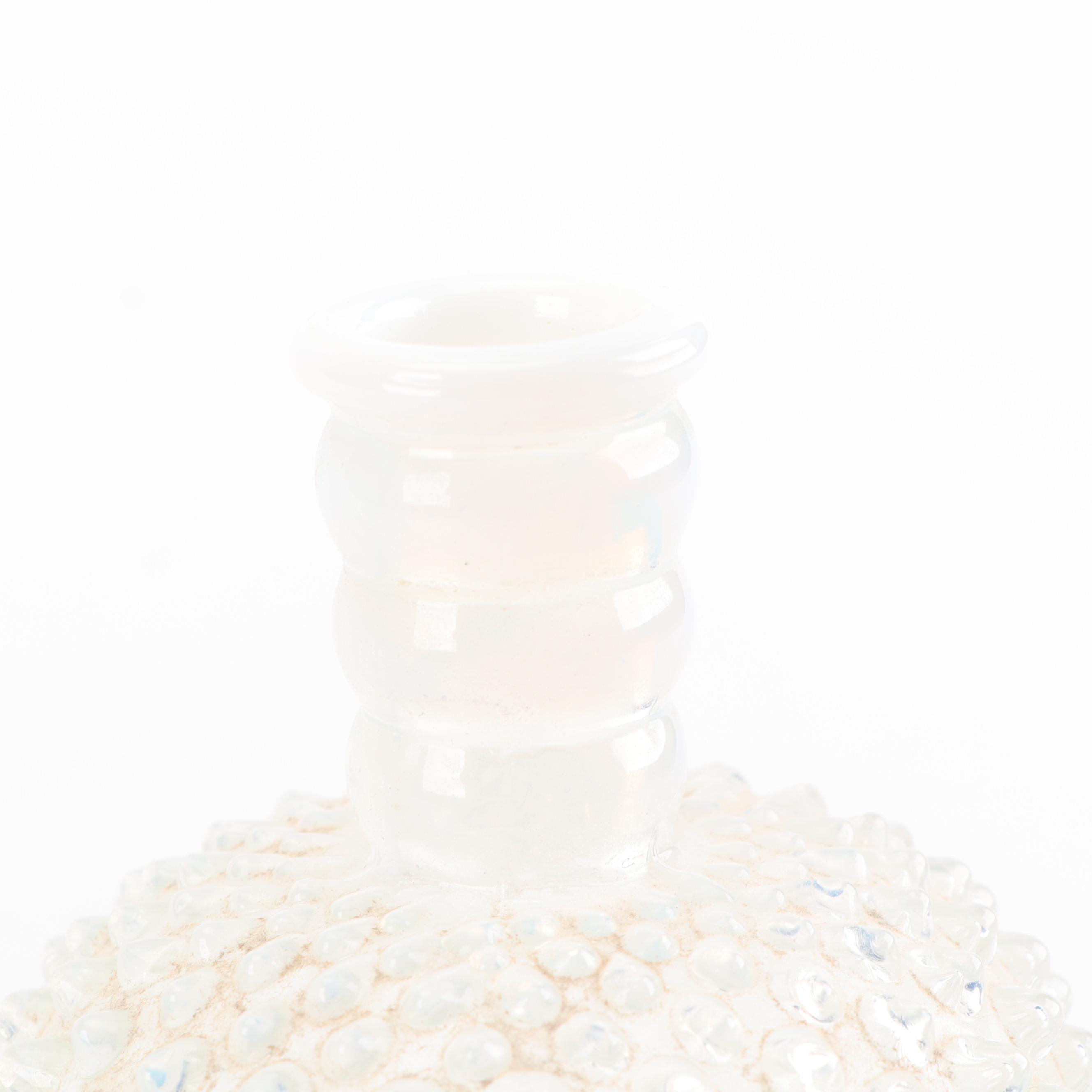 Fenton "French White" Opalescent Hobnail Cologne Bottles and Powder Jar