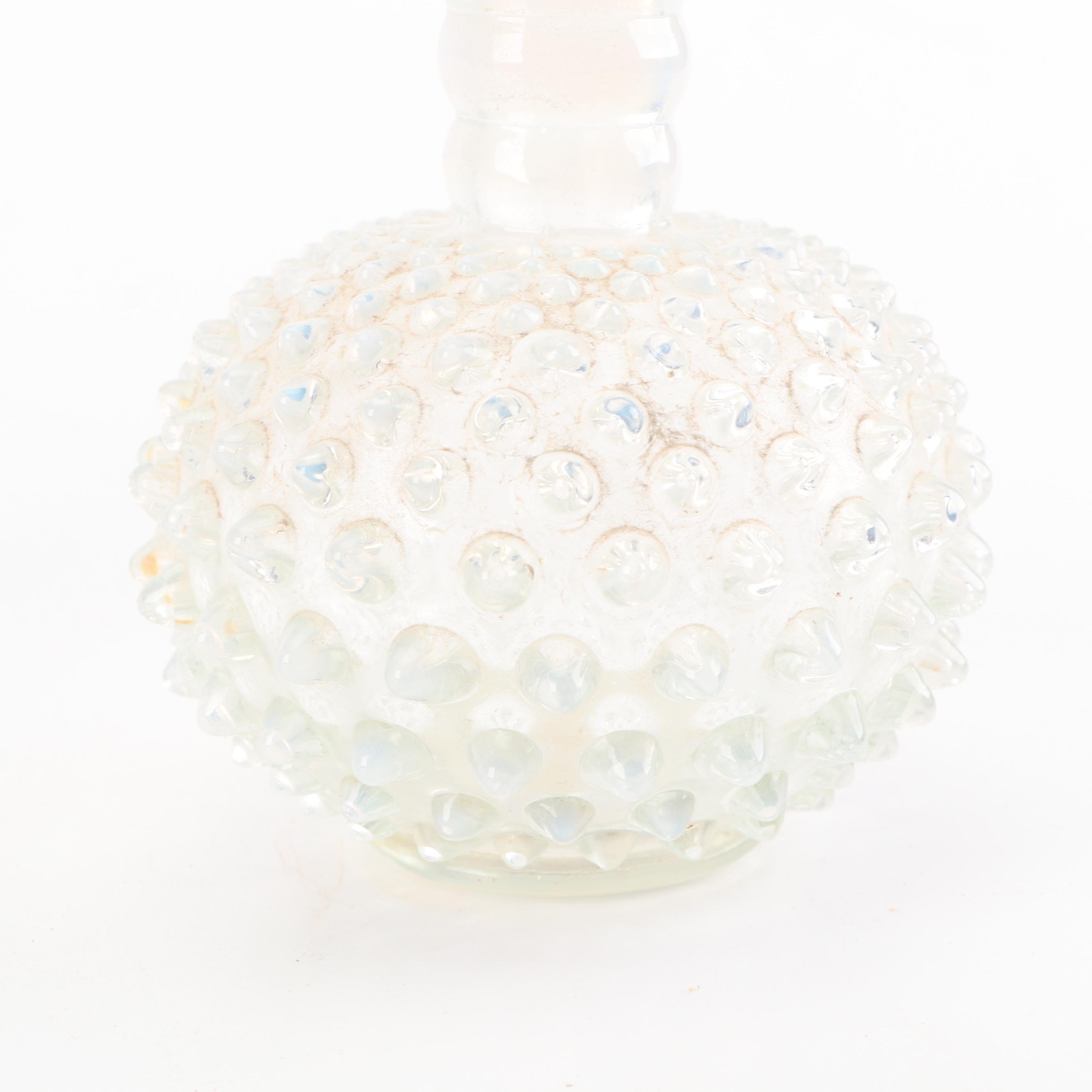 Fenton "French White" Opalescent Hobnail Cologne Bottles and Powder Jar