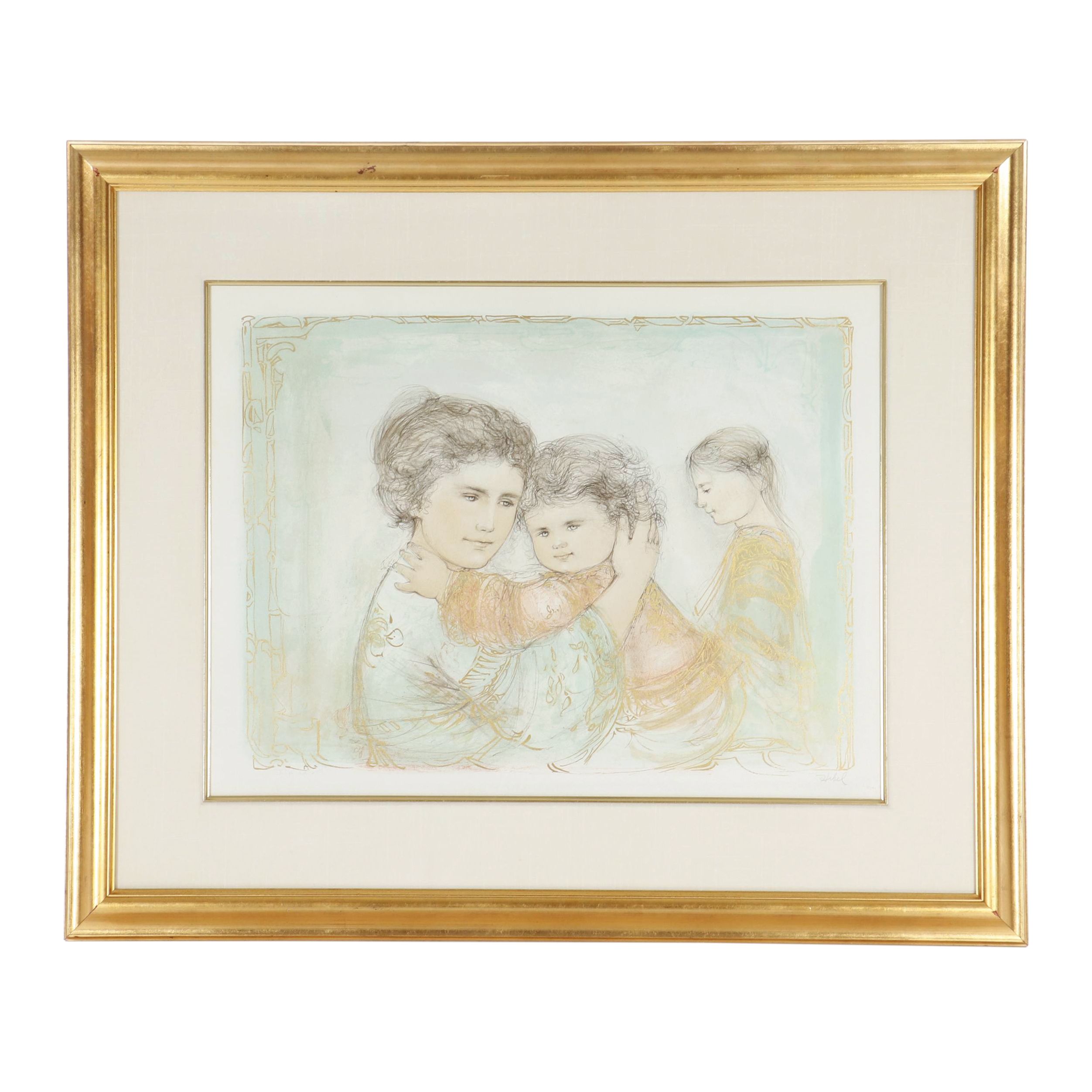 Edna Hibel Color Lithograph "Serenity"