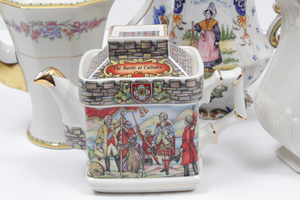 Teapots, Pitchers and Demitasse Cups with Matching Saucers