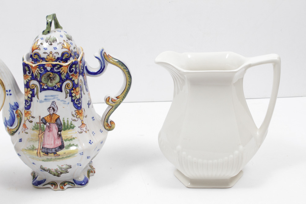 Teapots, Pitchers and Demitasse Cups with Matching Saucers