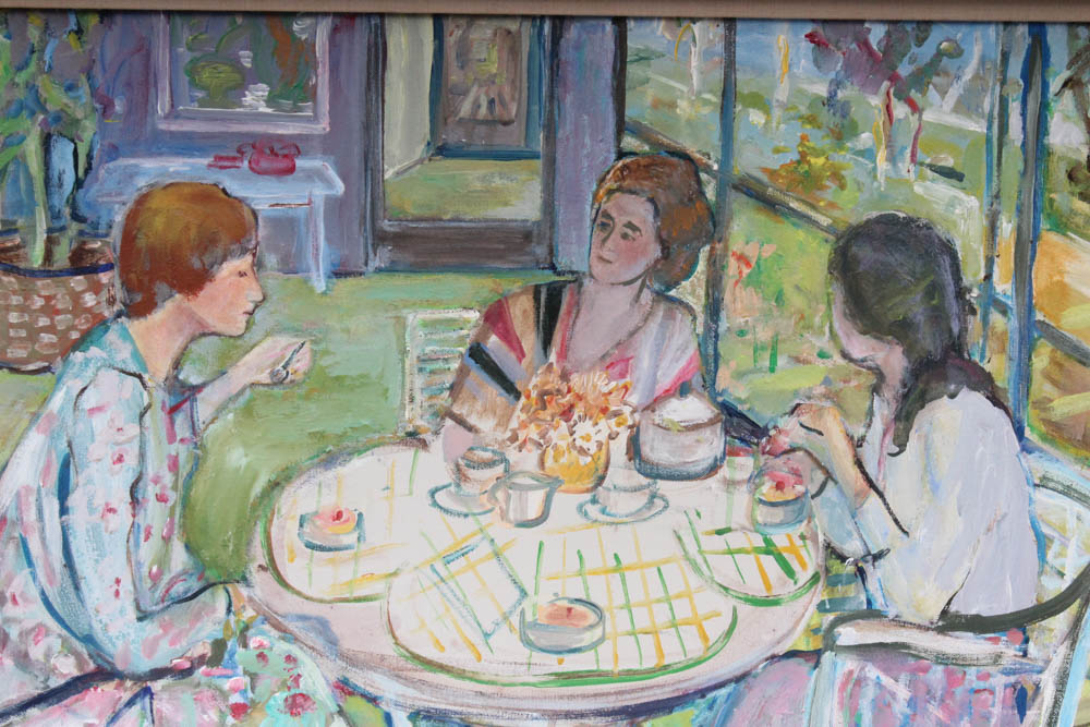 Cele Fox Acrylic Painting, Late 20th Century