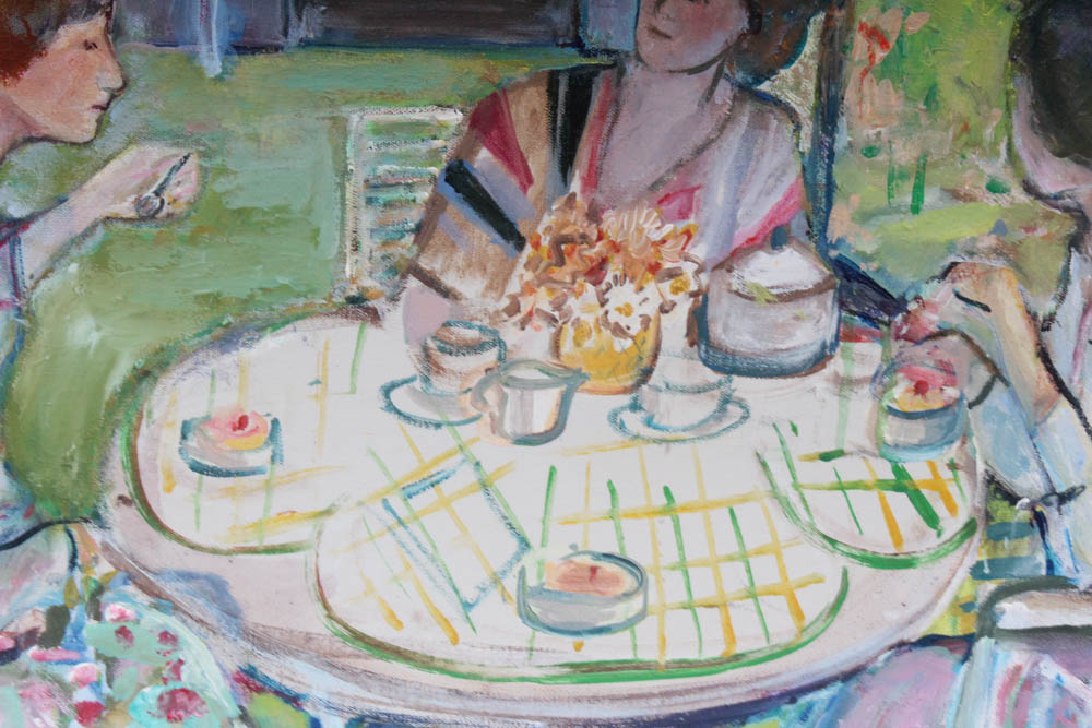 Cele Fox Acrylic Painting, Late 20th Century