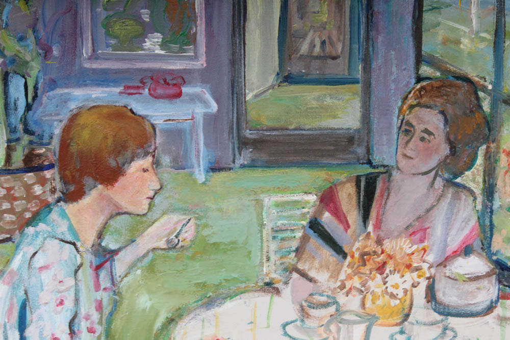 Cele Fox Acrylic Painting, Late 20th Century