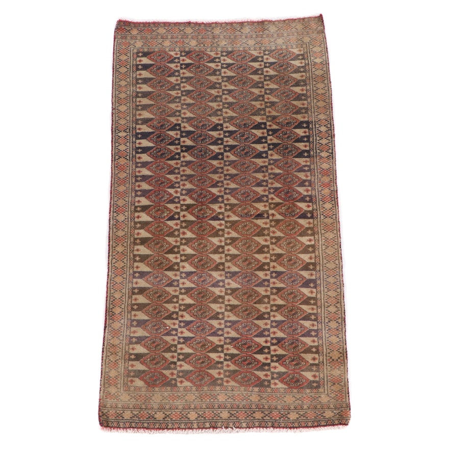 Hand-Knotted Turkoman Wool Rug