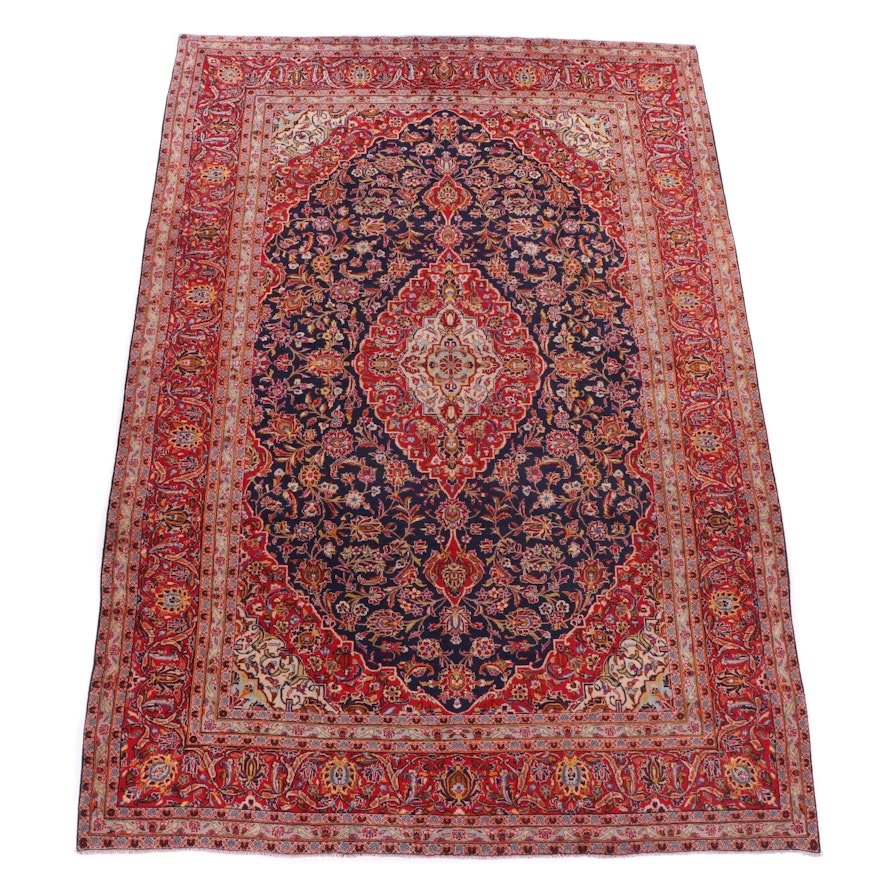 Hand-Knotted Persian Ardekan Kashan Wool Room Sized Rug