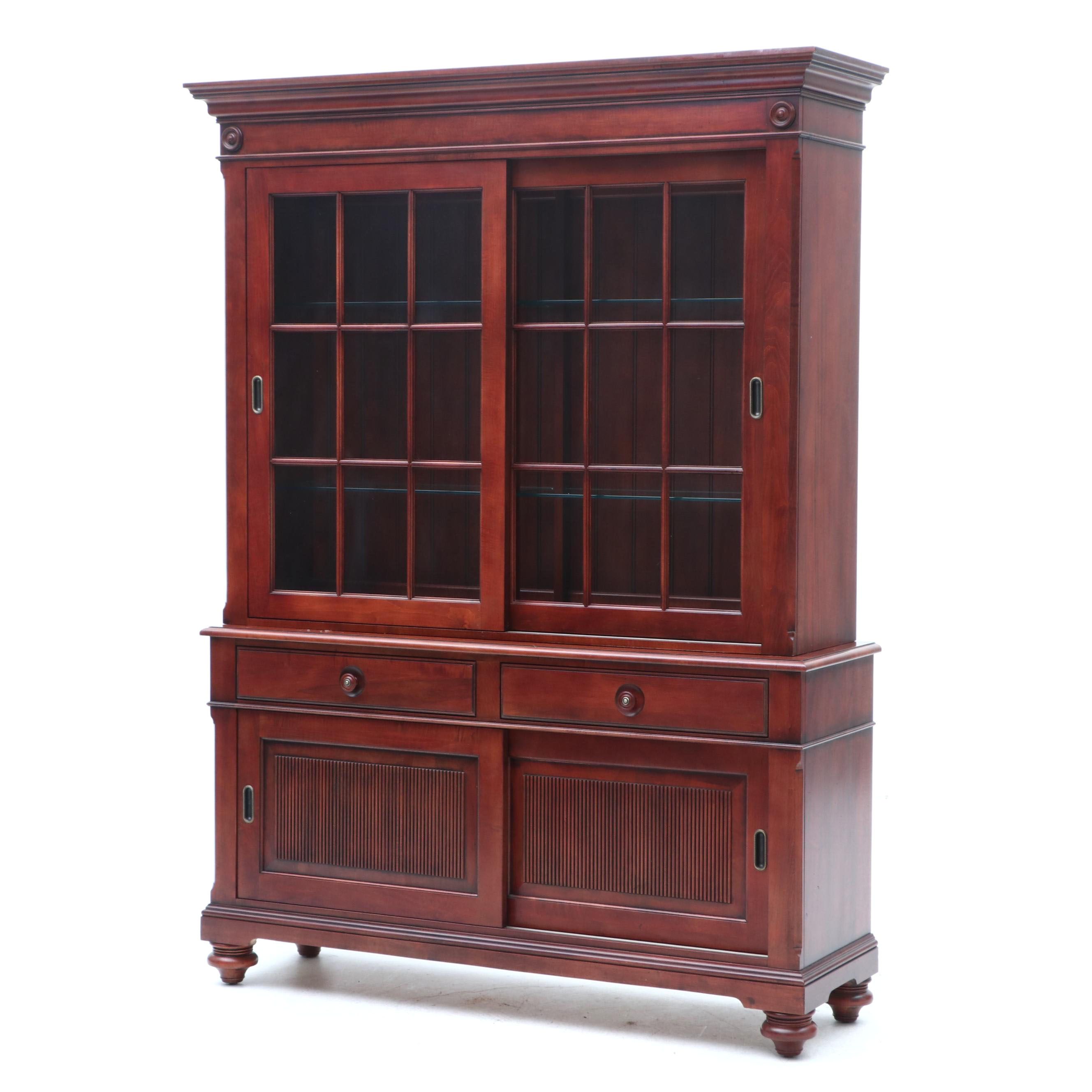 "British Classics" Illuminated Two-Piece China Cabinet by Ethan Allen