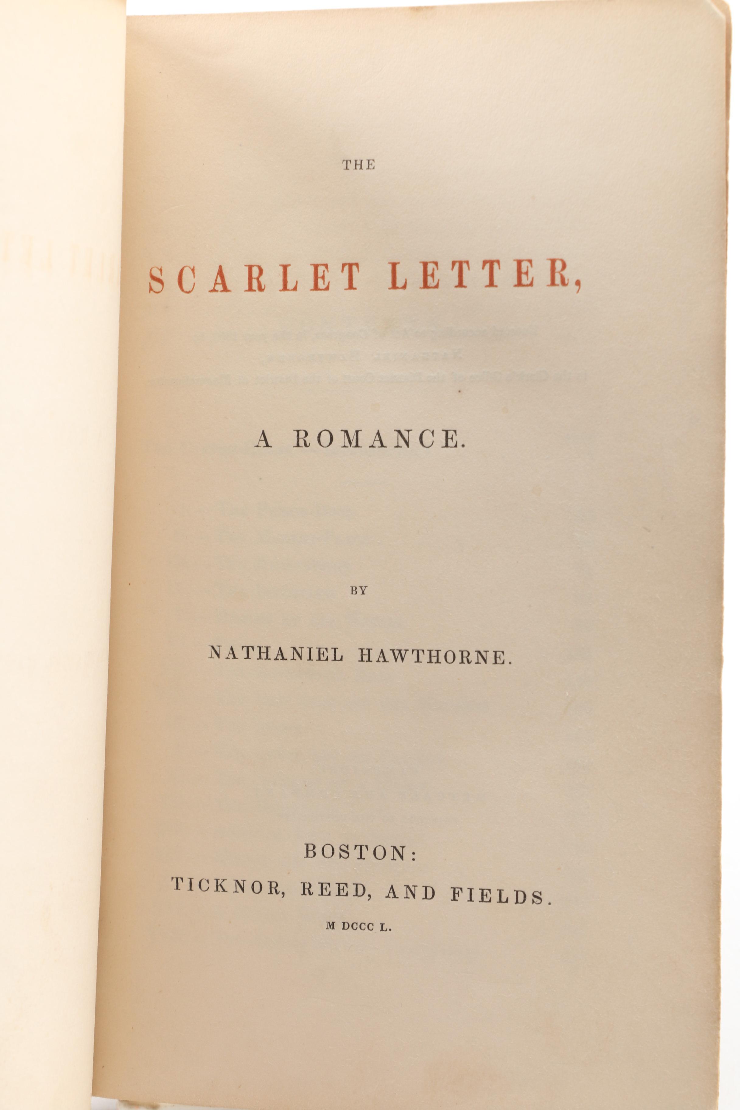 First Printing "The Scarlet Letter" by Nathaniel Hawthorne, 1850
