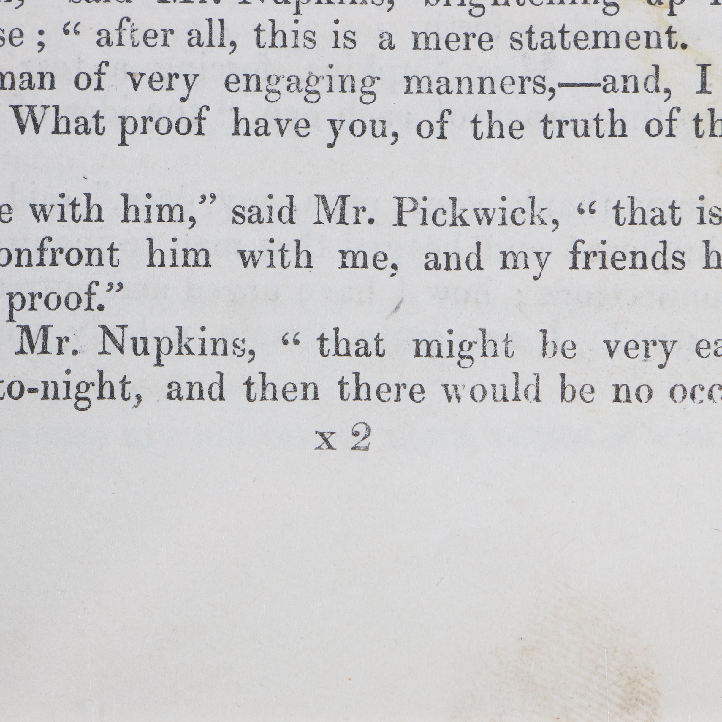 First Edition Early Impression "Pickwick Papers" by Charles Dickens