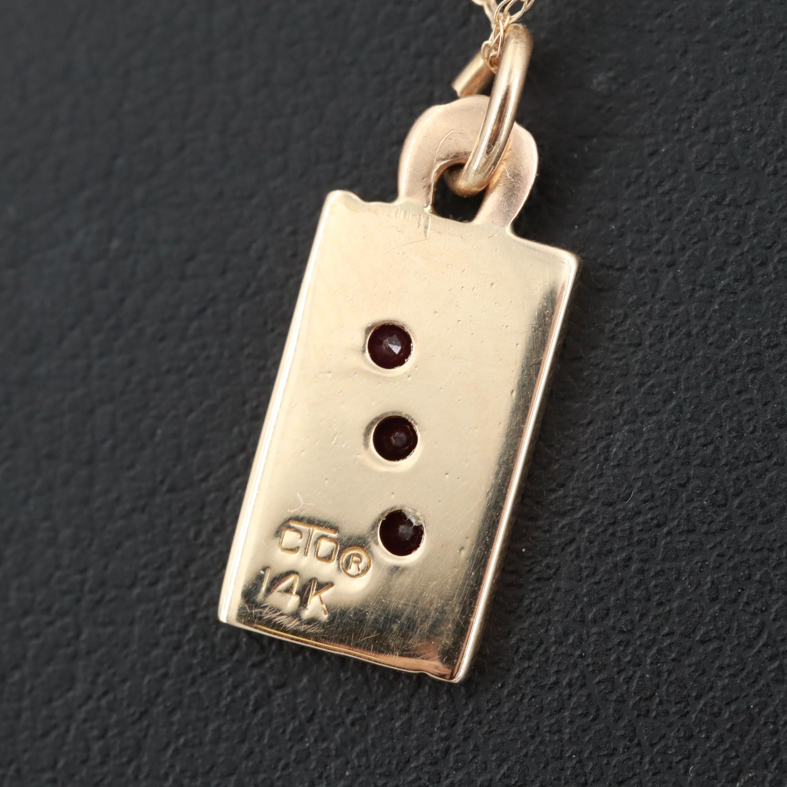 O. C. Tanner 14K Yellow Gold Ruby Pendant Necklace