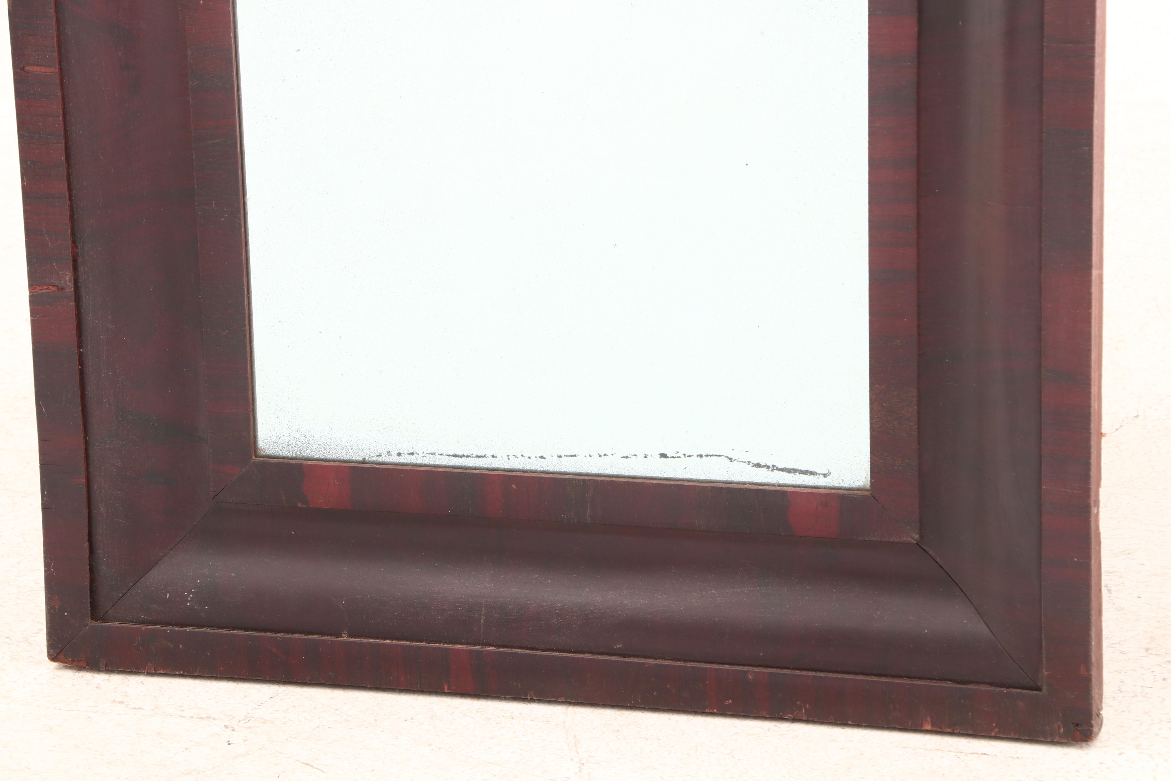 Empire Ogee Pier Mirror in Mahogany with French Fashion Lithograph