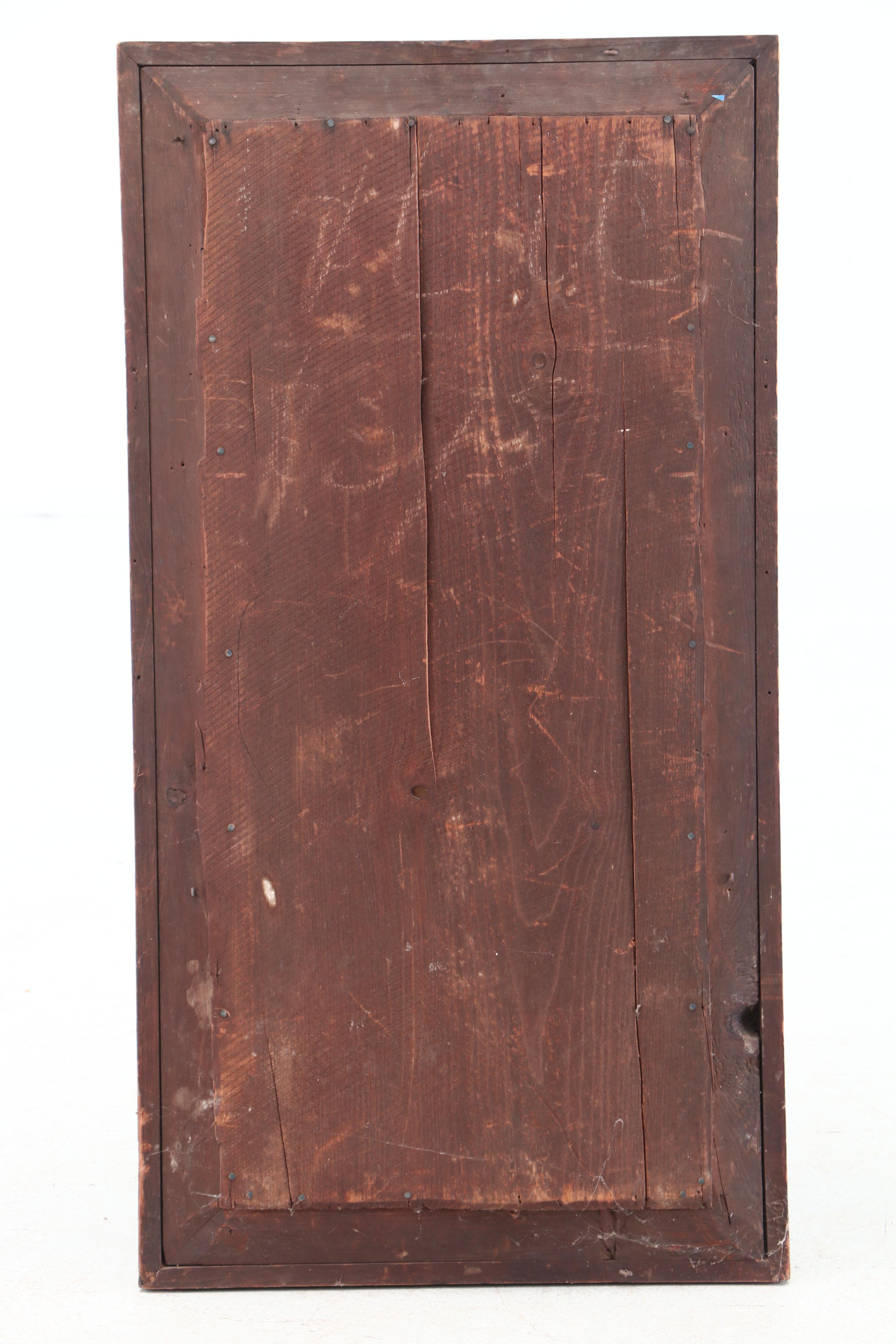 Empire Ogee Pier Mirror in Mahogany with French Fashion Lithograph