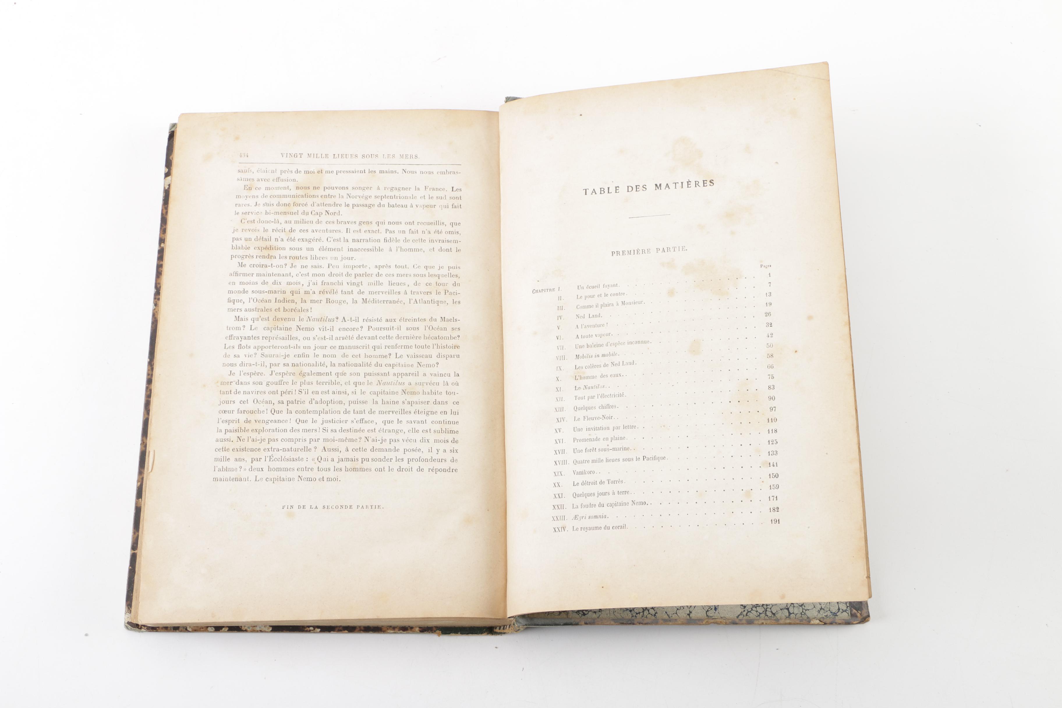 1871 First French Edition "Twenty Thousand Leagues Under the Sea"