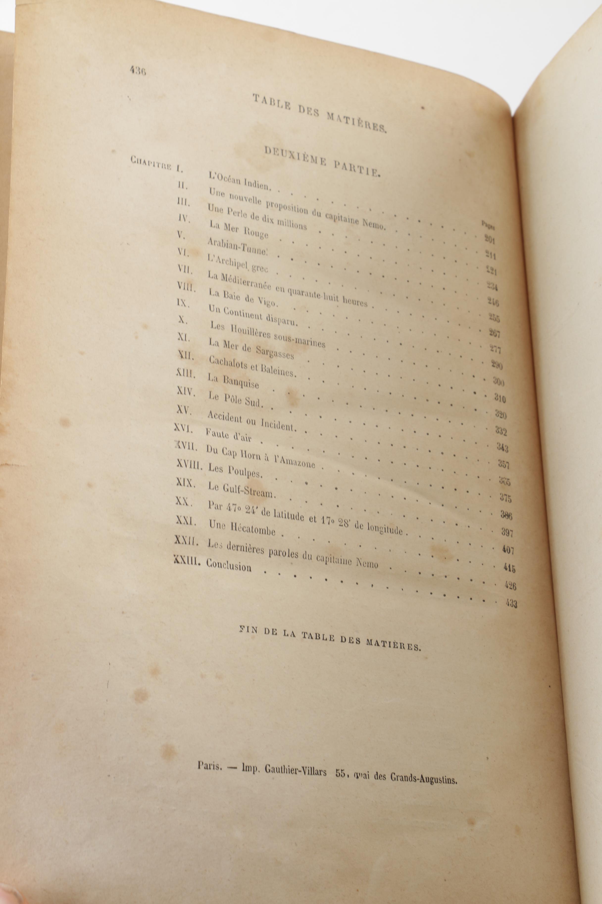 1871 First French Edition "Twenty Thousand Leagues Under the Sea"