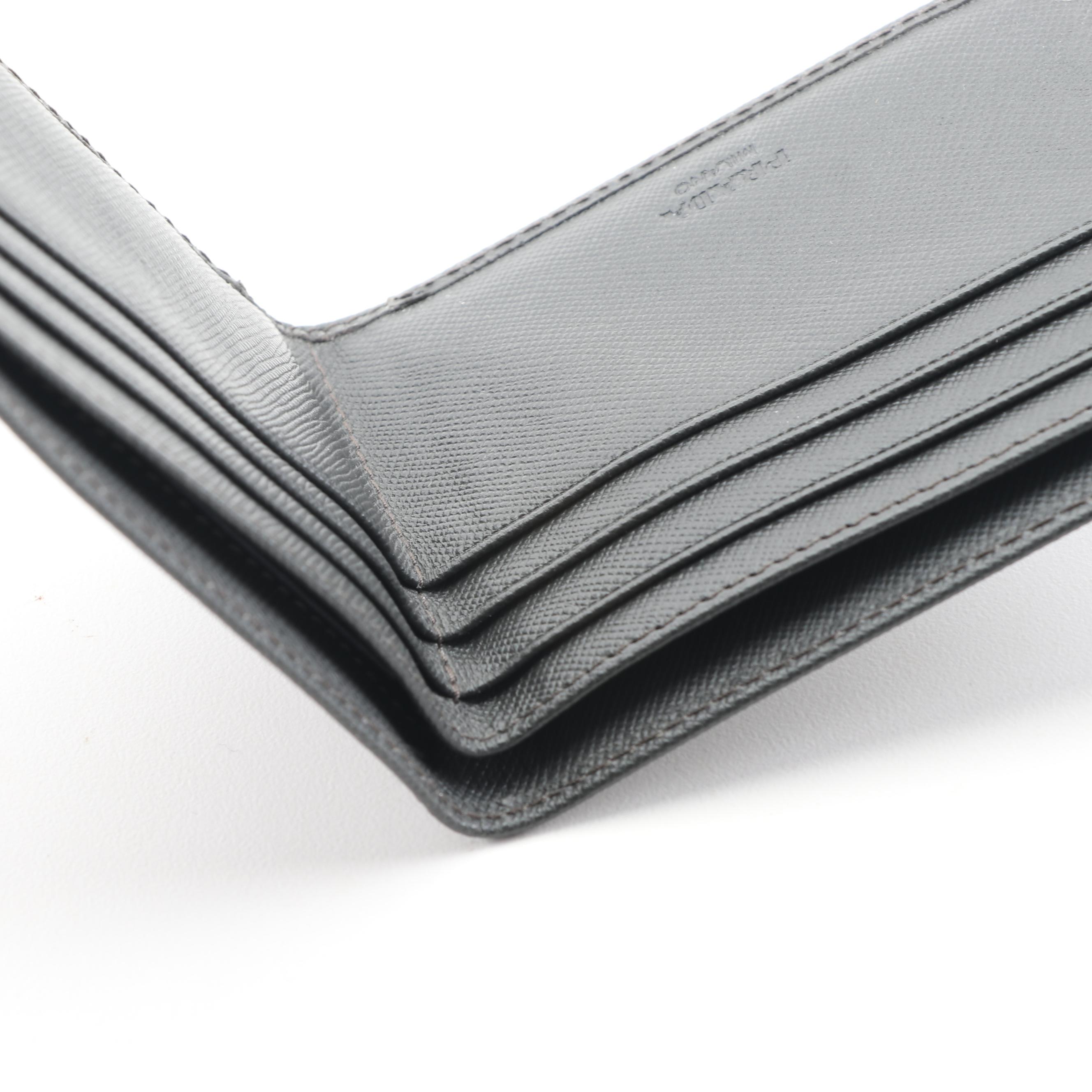 Prada Black Saffiano Leather Bifold Wallet