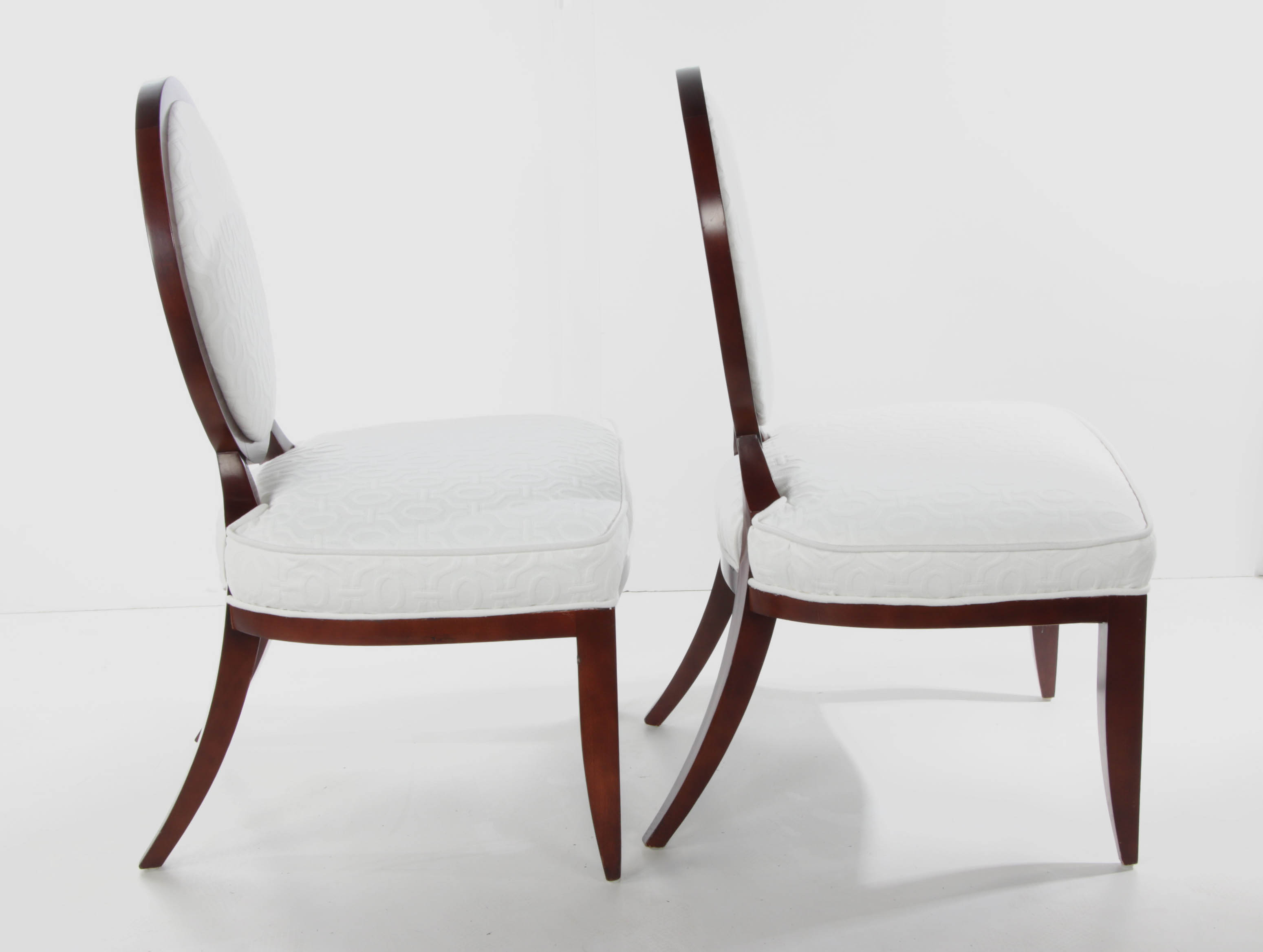 Pair of Contemporary "Barbara Barry Collection" Oval X-Back Side Chairs by Baker