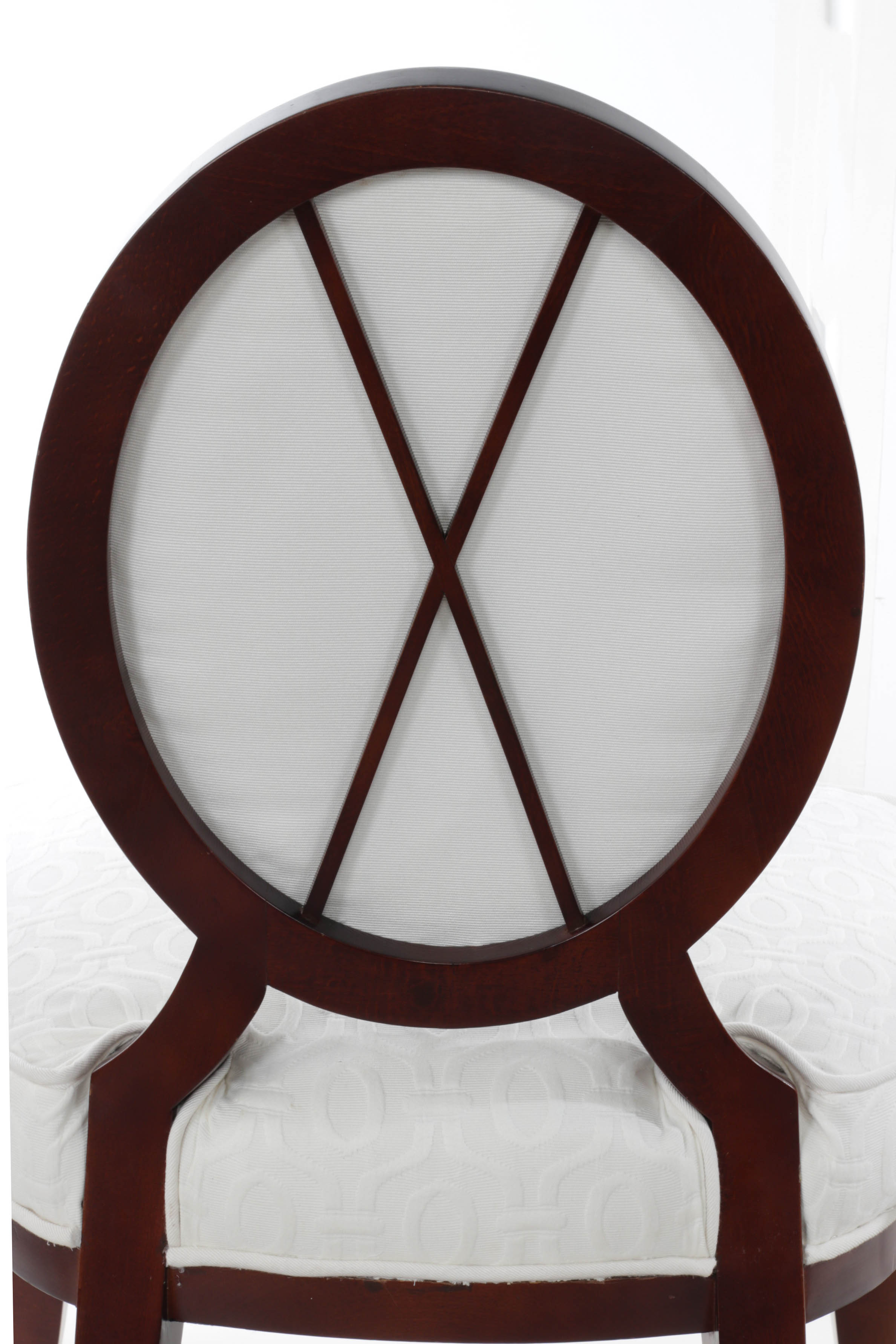 Pair of Contemporary "Barbara Barry Collection" Oval X-Back Side Chairs by Baker