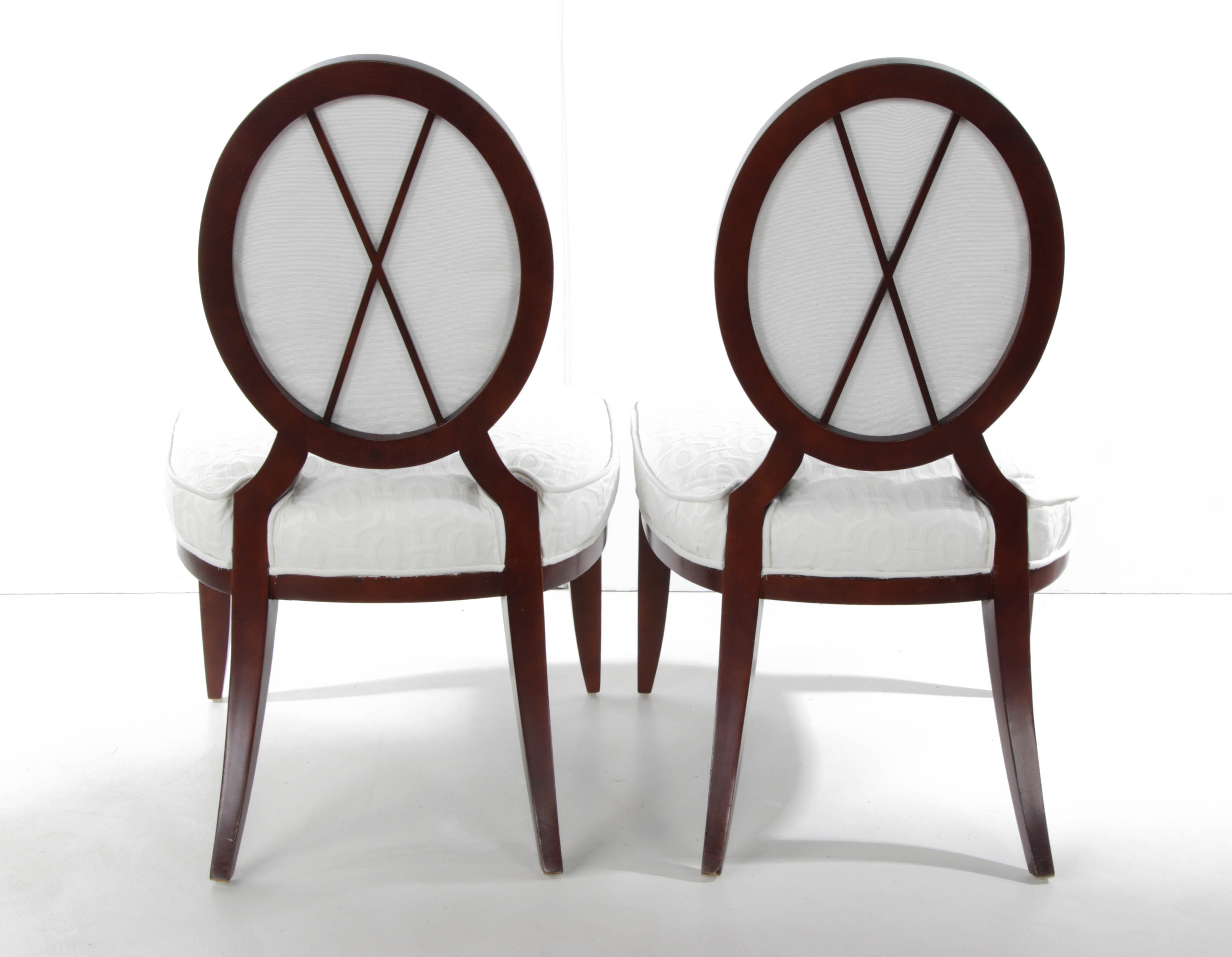 Pair of Contemporary "Barbara Barry Collection" Oval X-Back Side Chairs by Baker