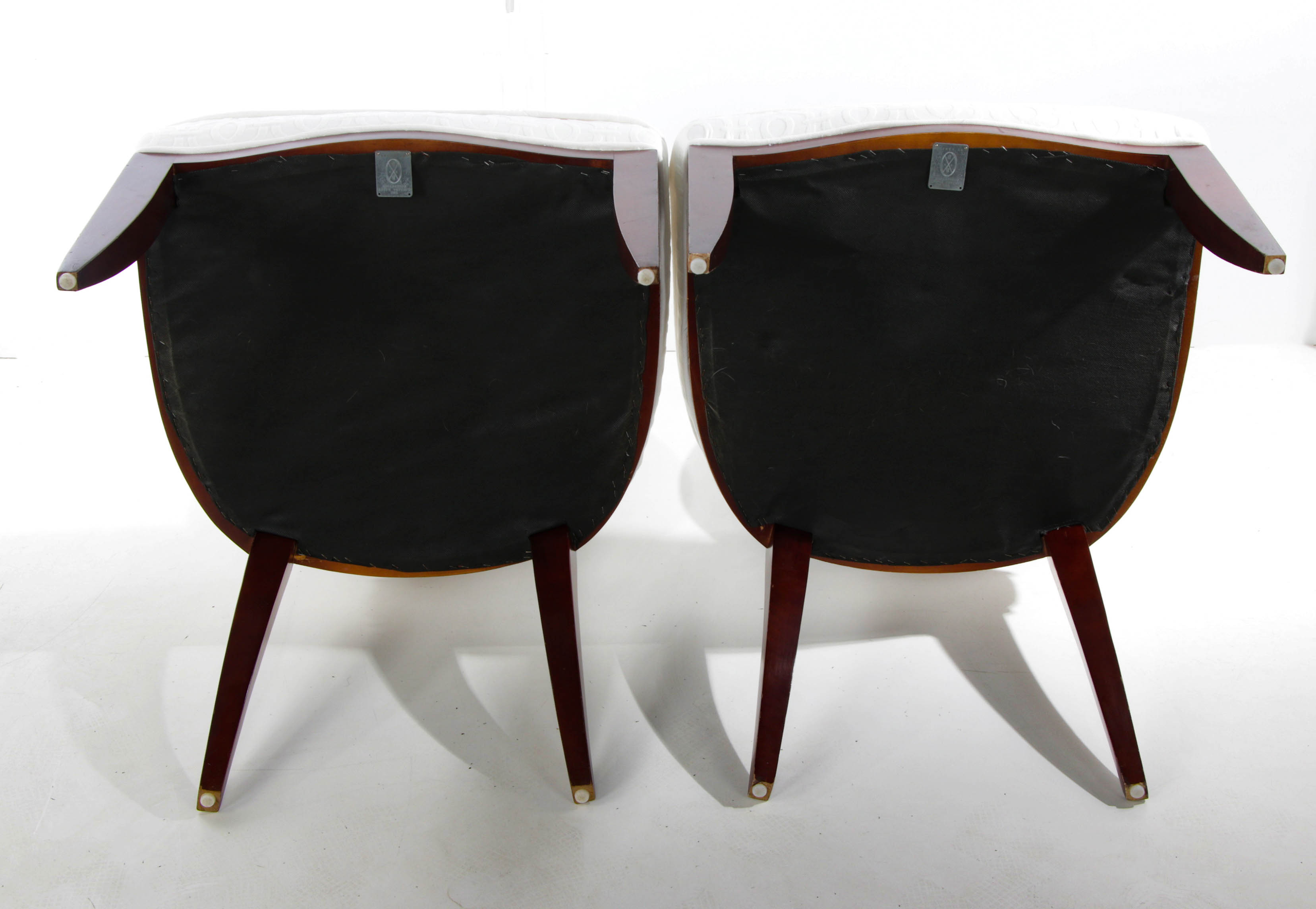 Pair of Contemporary "Barbara Barry Collection" Oval X-Back Side Chairs by Baker