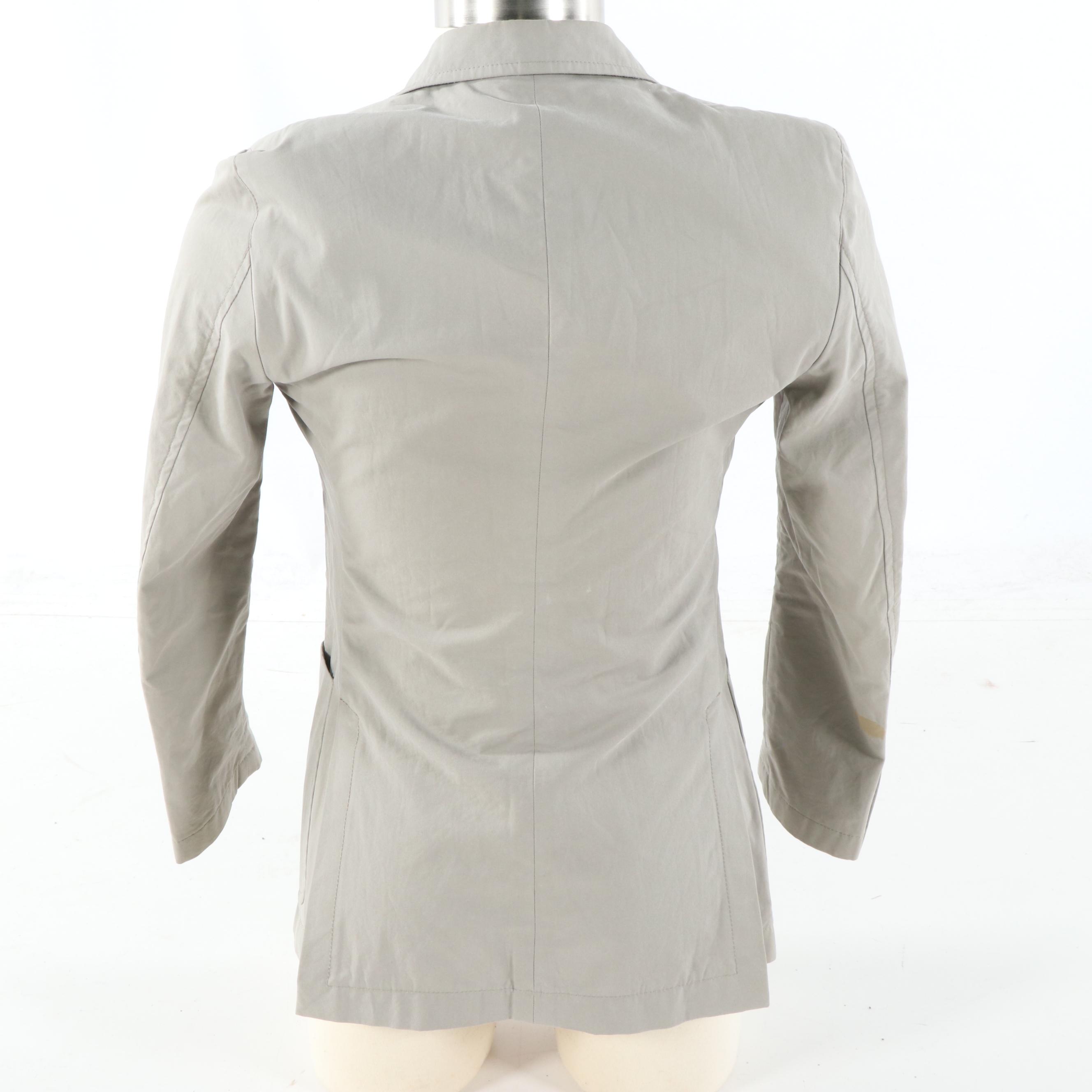 Men's Prada Grey Cotton-Poplin Blazer, Made in Italy