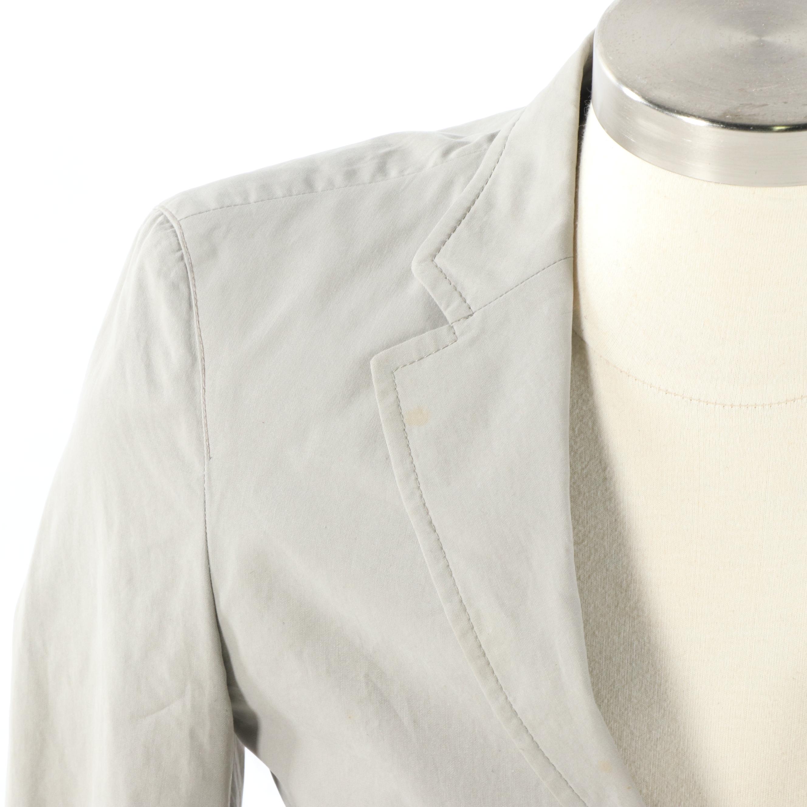 Men's Prada Grey Cotton-Poplin Blazer, Made in Italy
