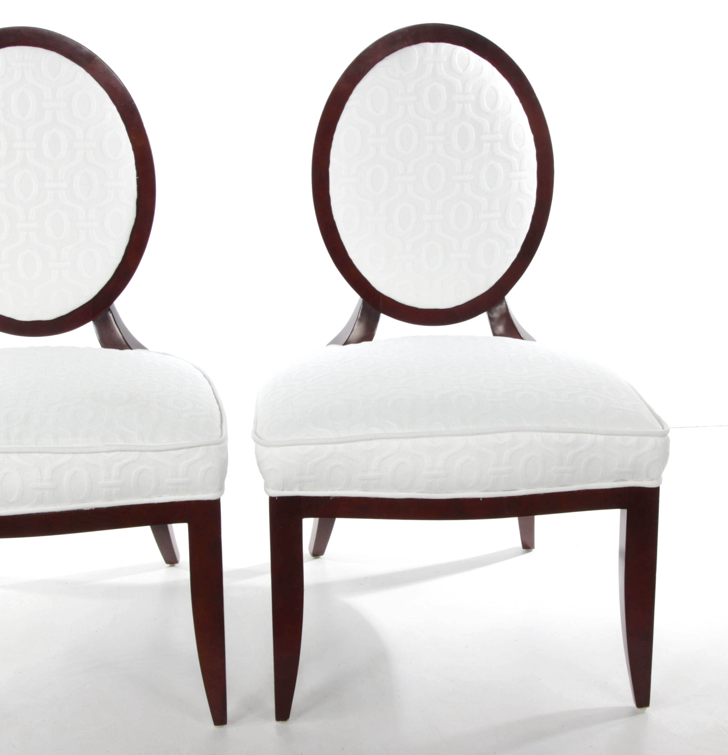 Pair of Contemporary "Barbara Barry Collection" Oval X-Back Side Chairs by Baker