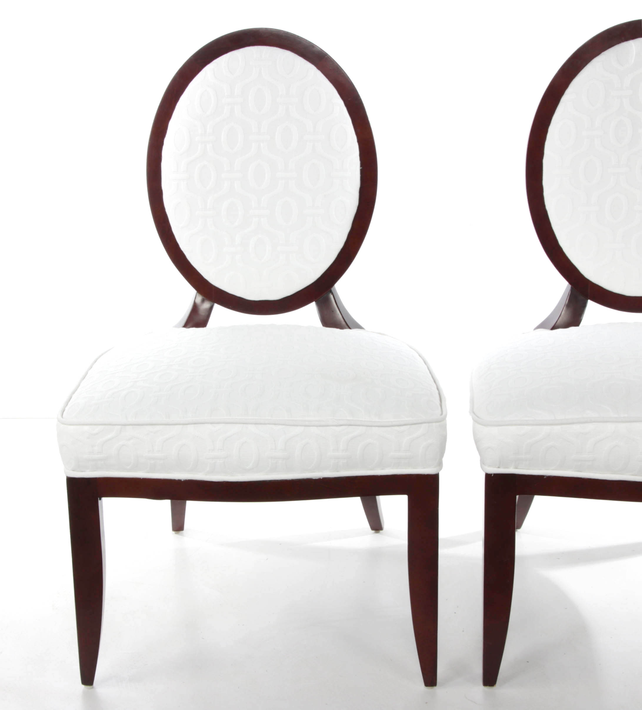 Pair of Contemporary "Barbara Barry Collection" Oval X-Back Side Chairs by Baker