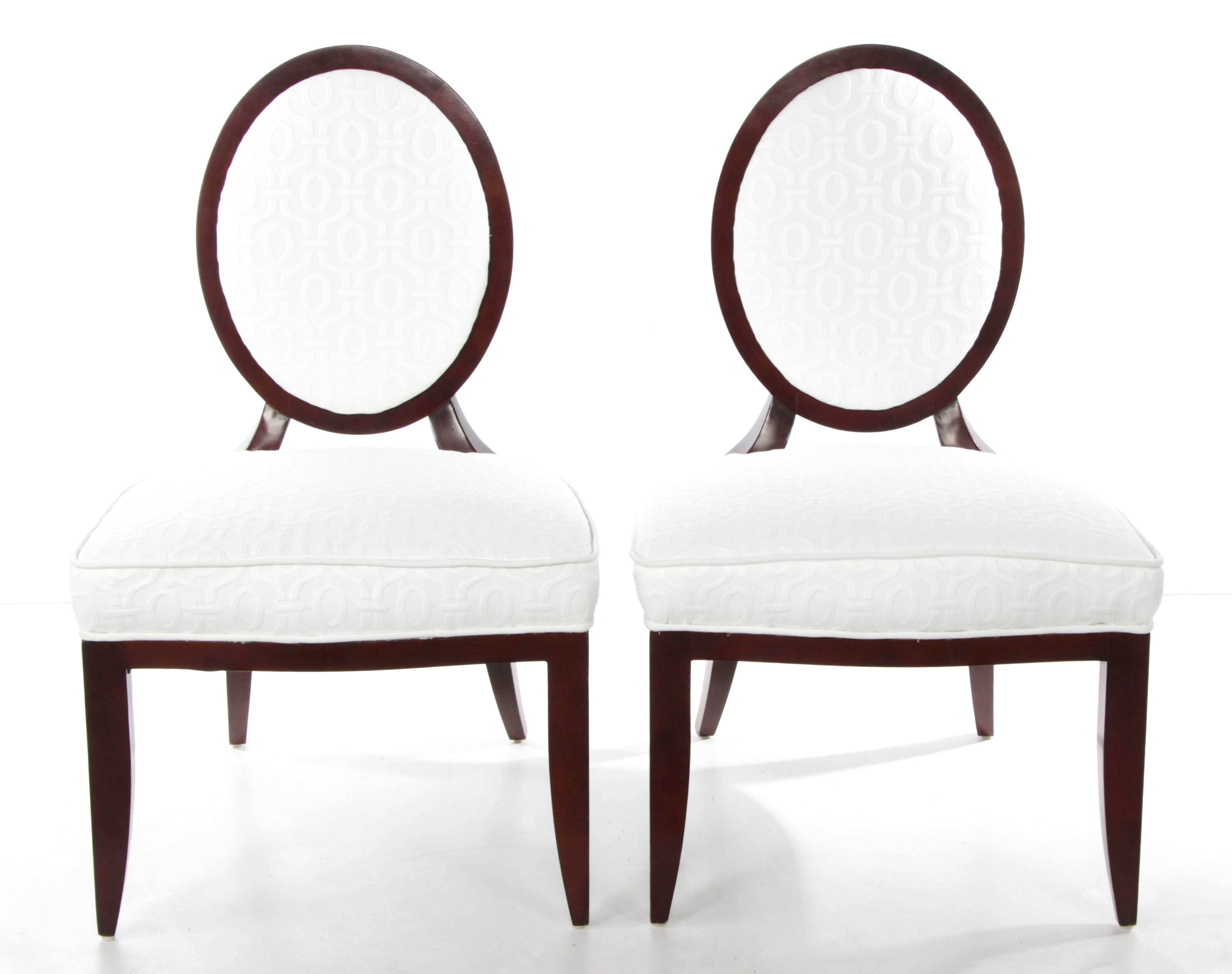 Pair of Contemporary "Barbara Barry Collection" Oval X-Back Side Chairs by Baker