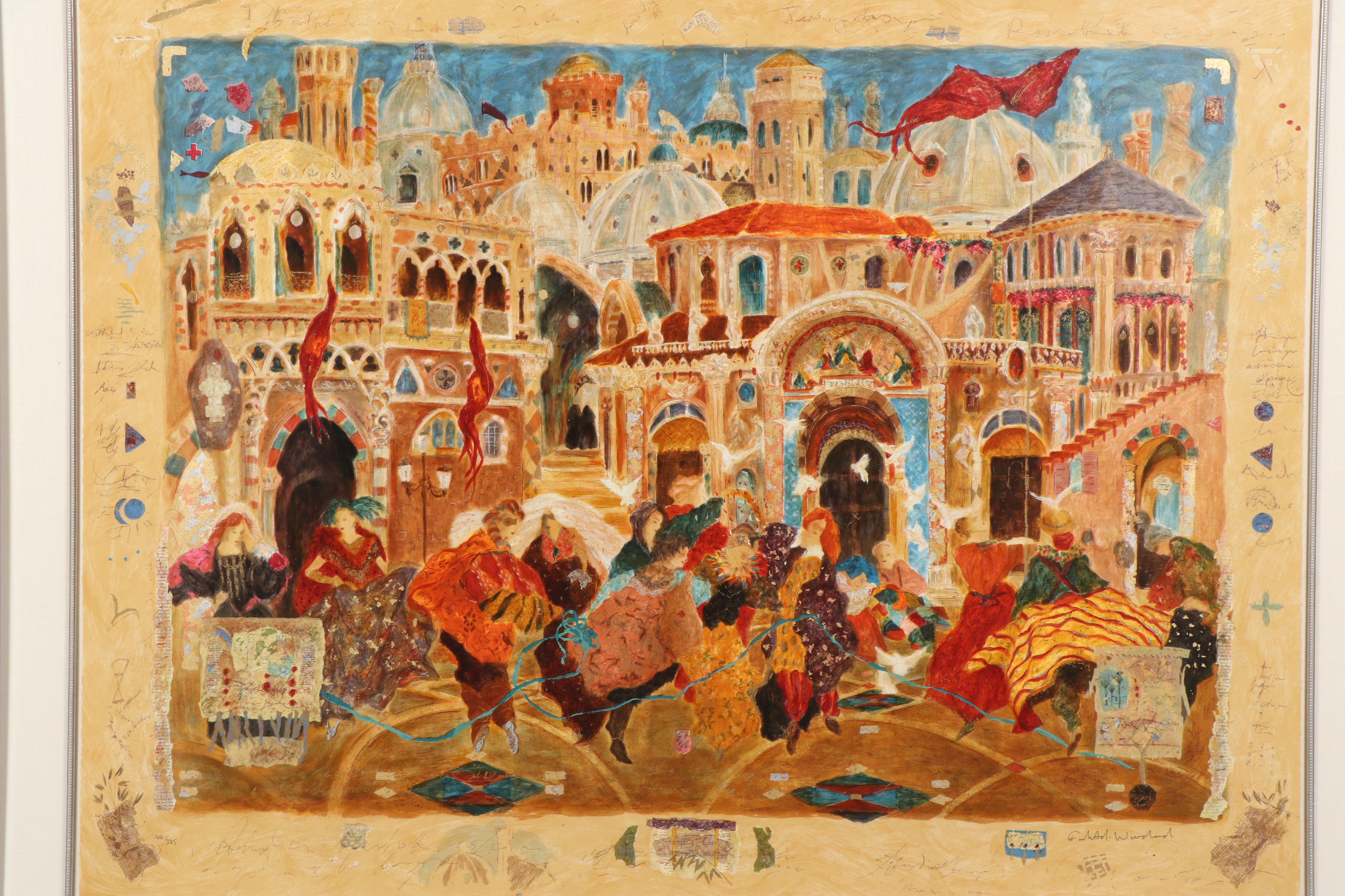 Roy Fairchild-Woodard Embellished Serigraph "Big Blue Sky"