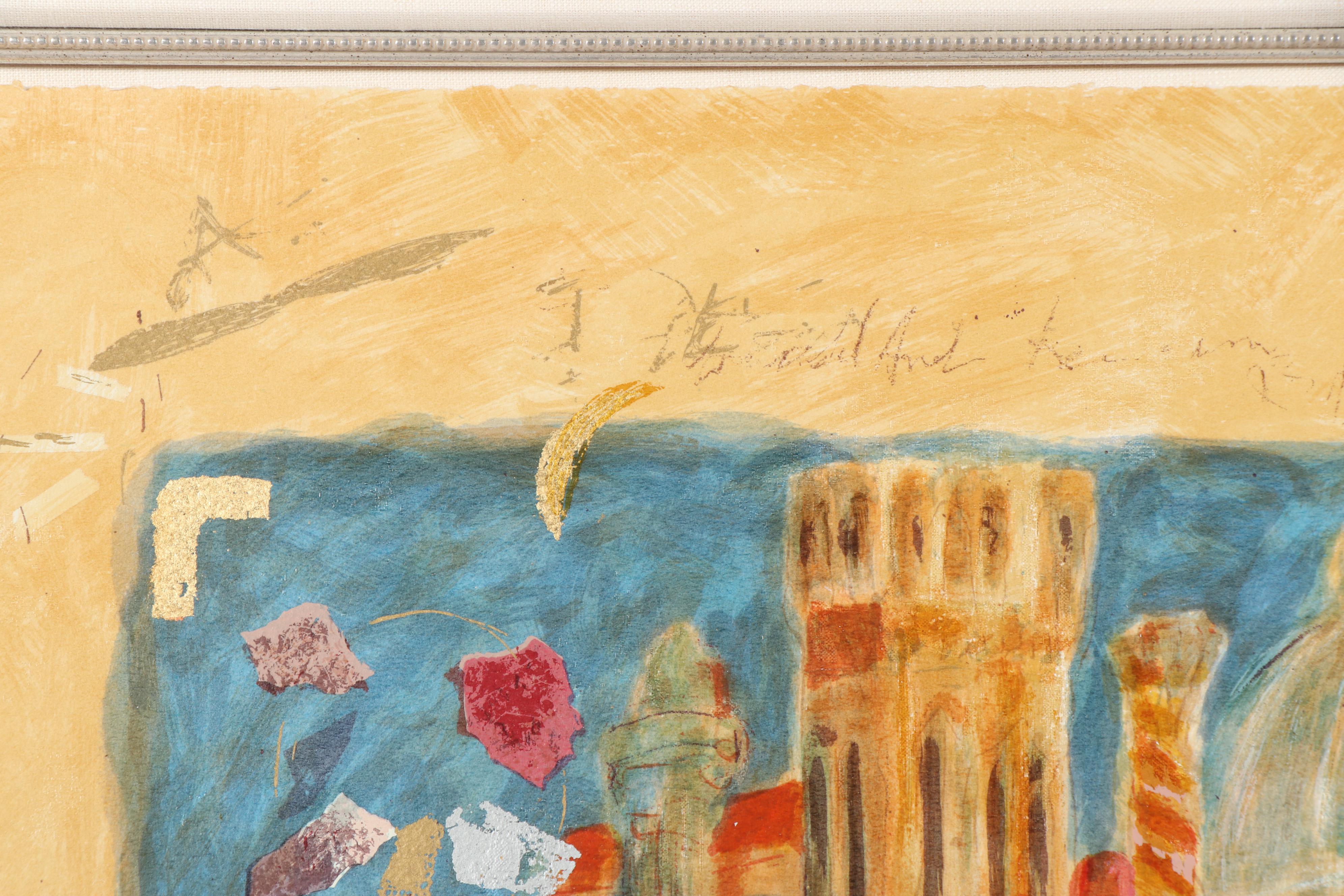 Roy Fairchild-Woodard Embellished Serigraph "Big Blue Sky"