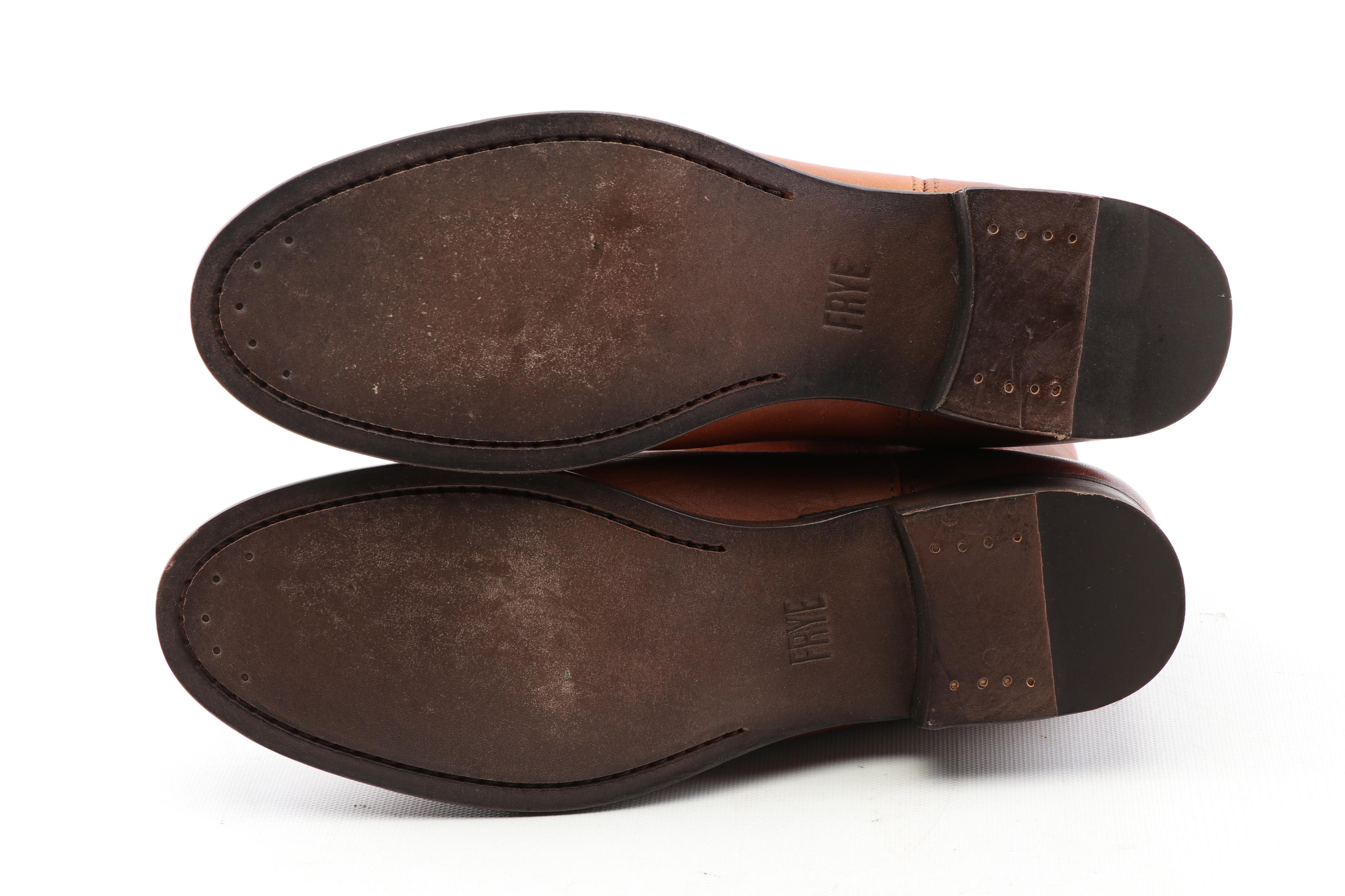 Frye Cara Roper Short Cognac Leather Boots