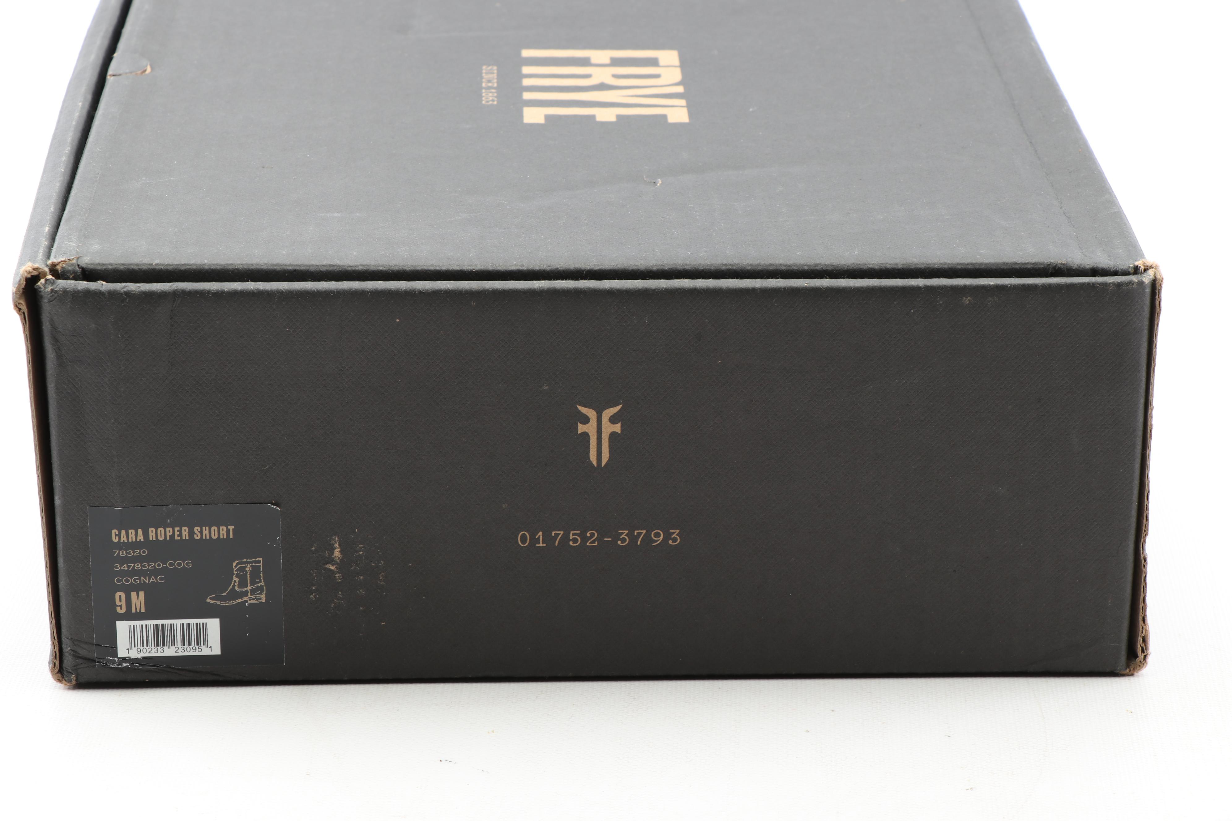 Frye Cara Roper Short Cognac Leather Boots