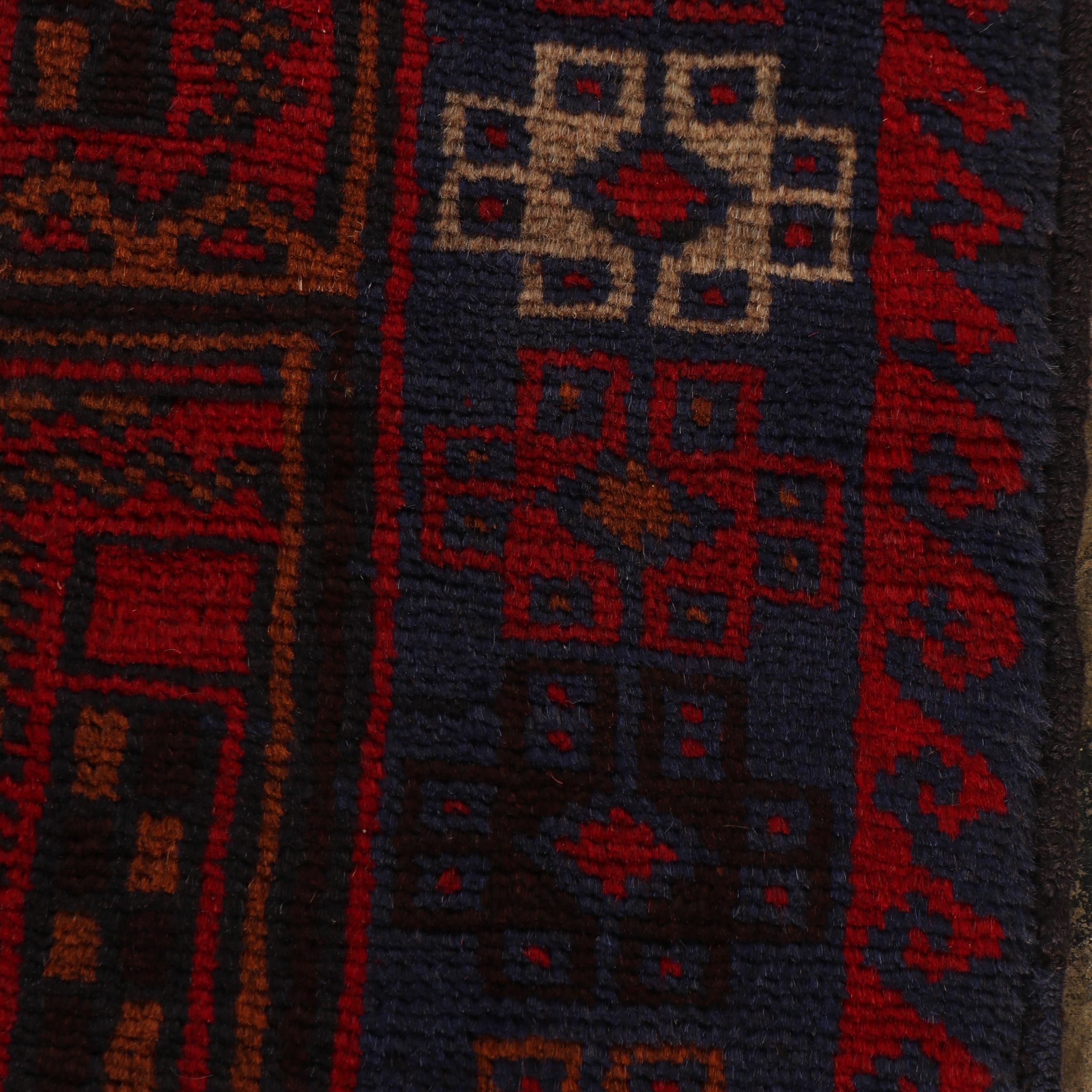 Hand-Knotted Pakistani Baluch Prayer Rug
