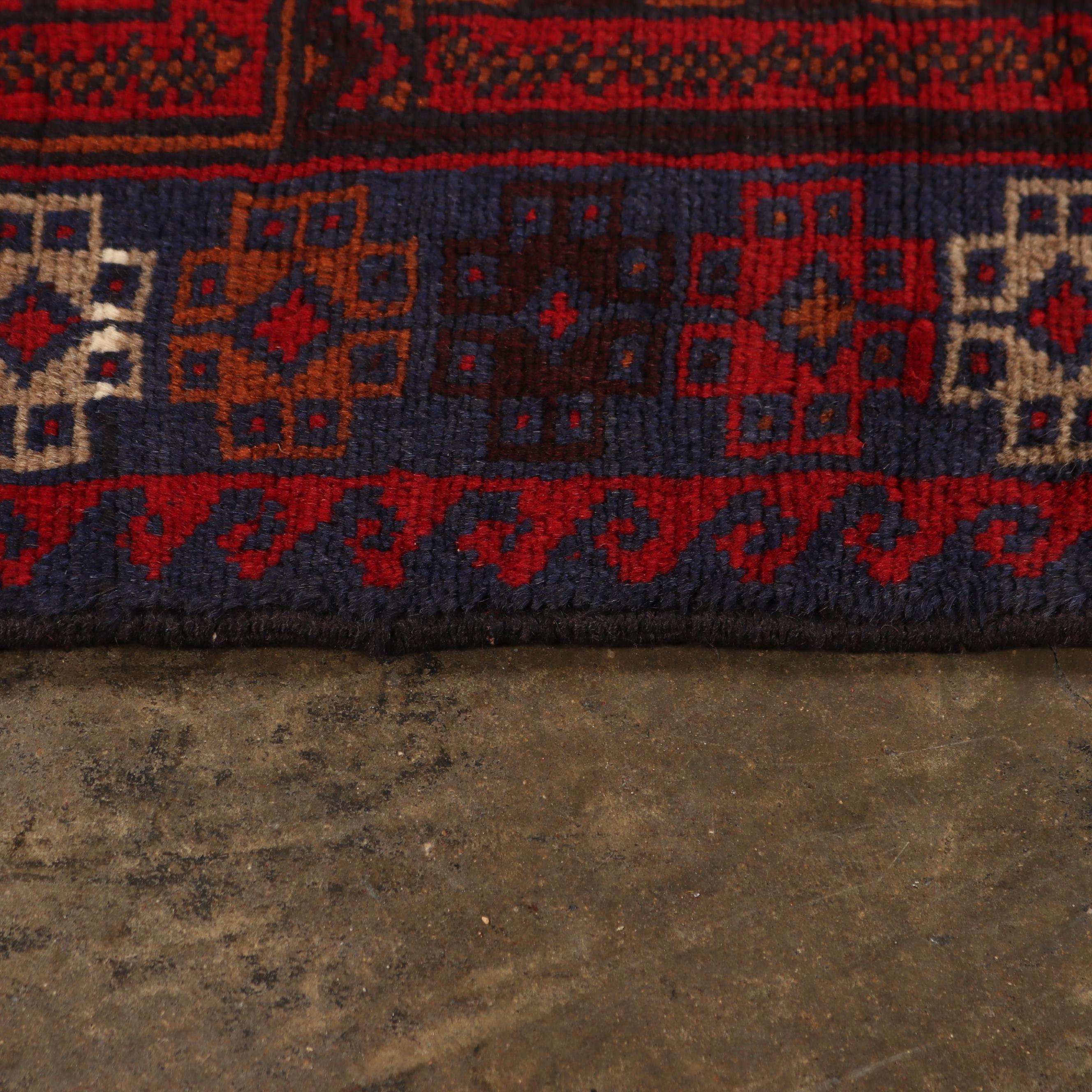 Hand-Knotted Pakistani Baluch Prayer Rug