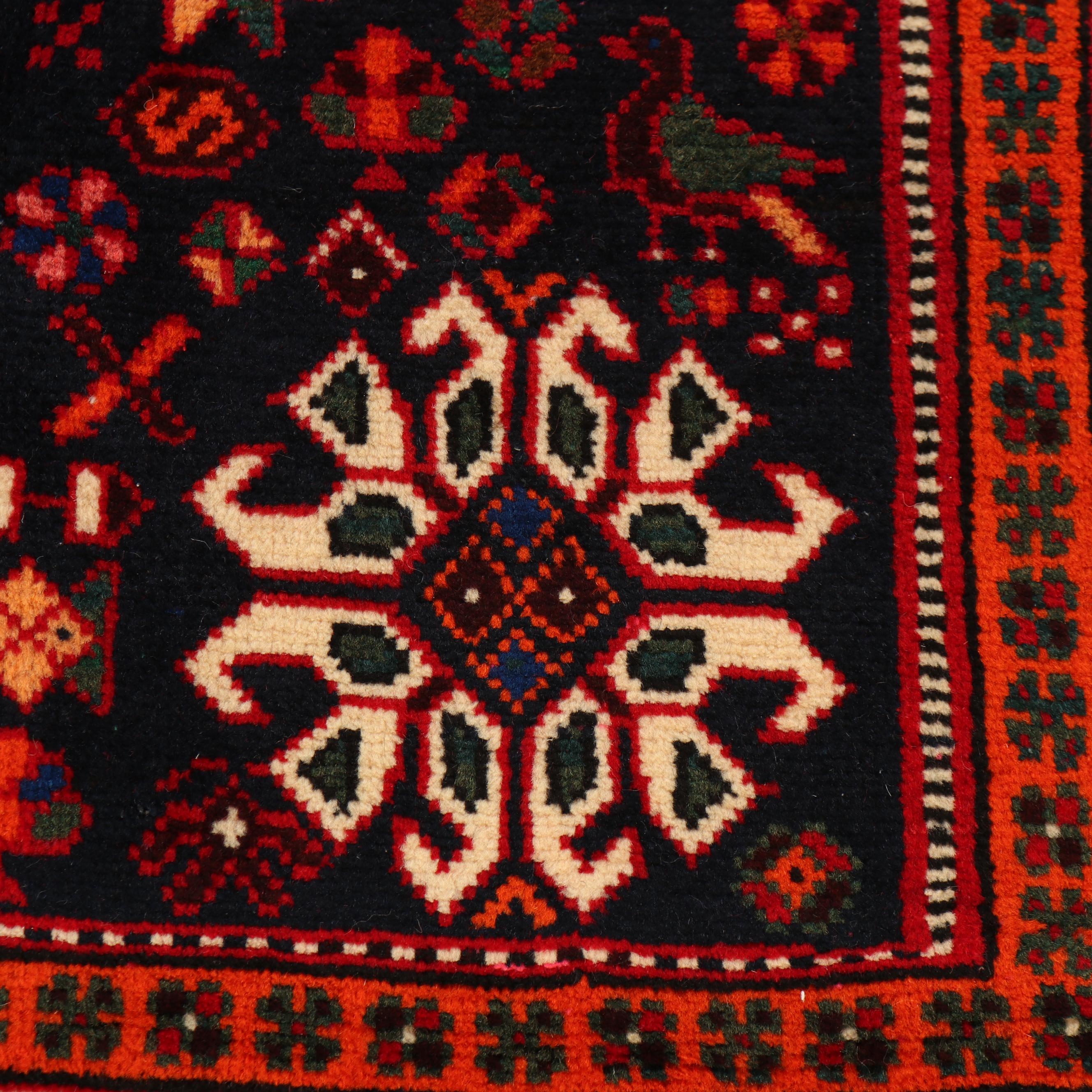 Hand-Knotted Persian Qashqai Wool Rug