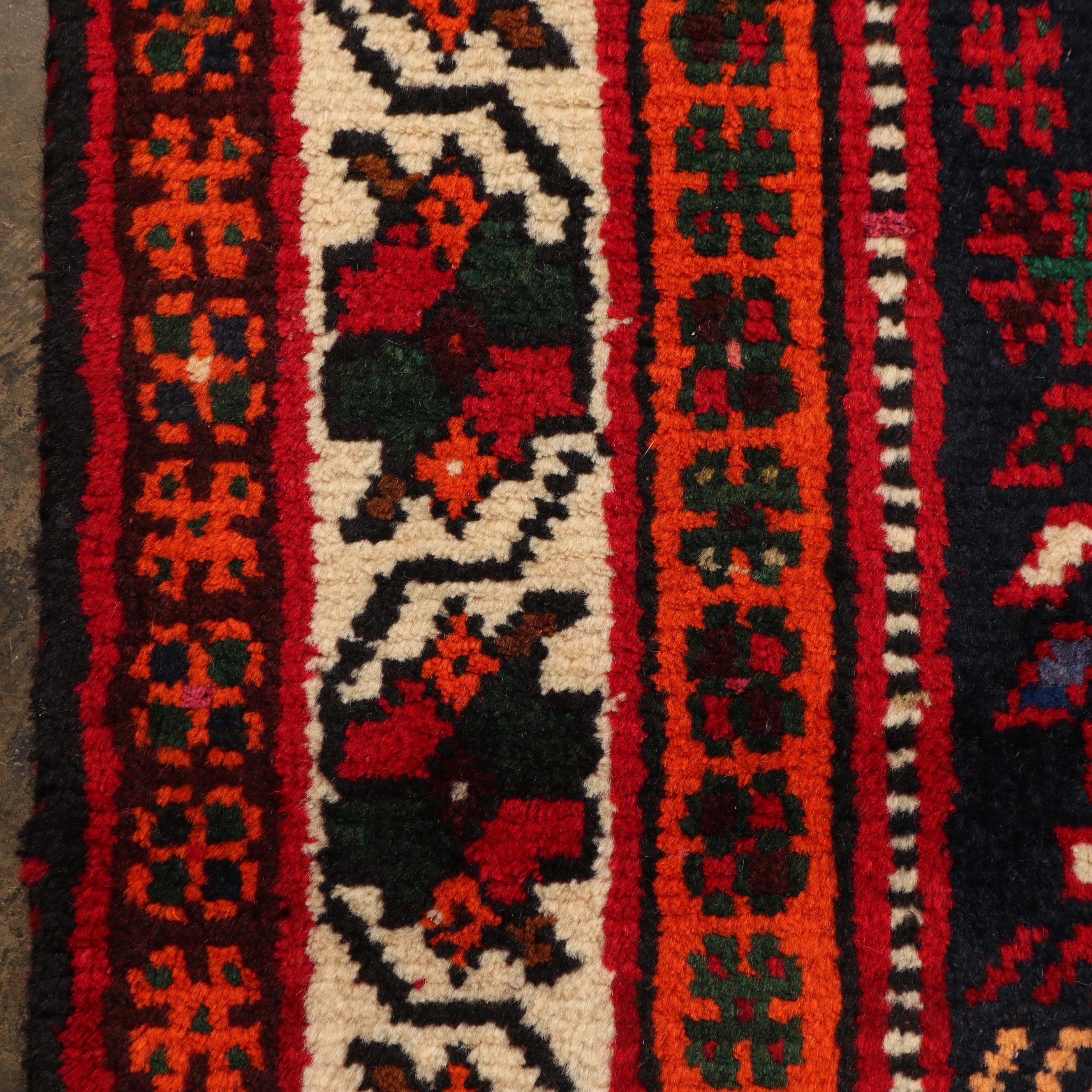 Hand-Knotted Persian Qashqai Wool Rug