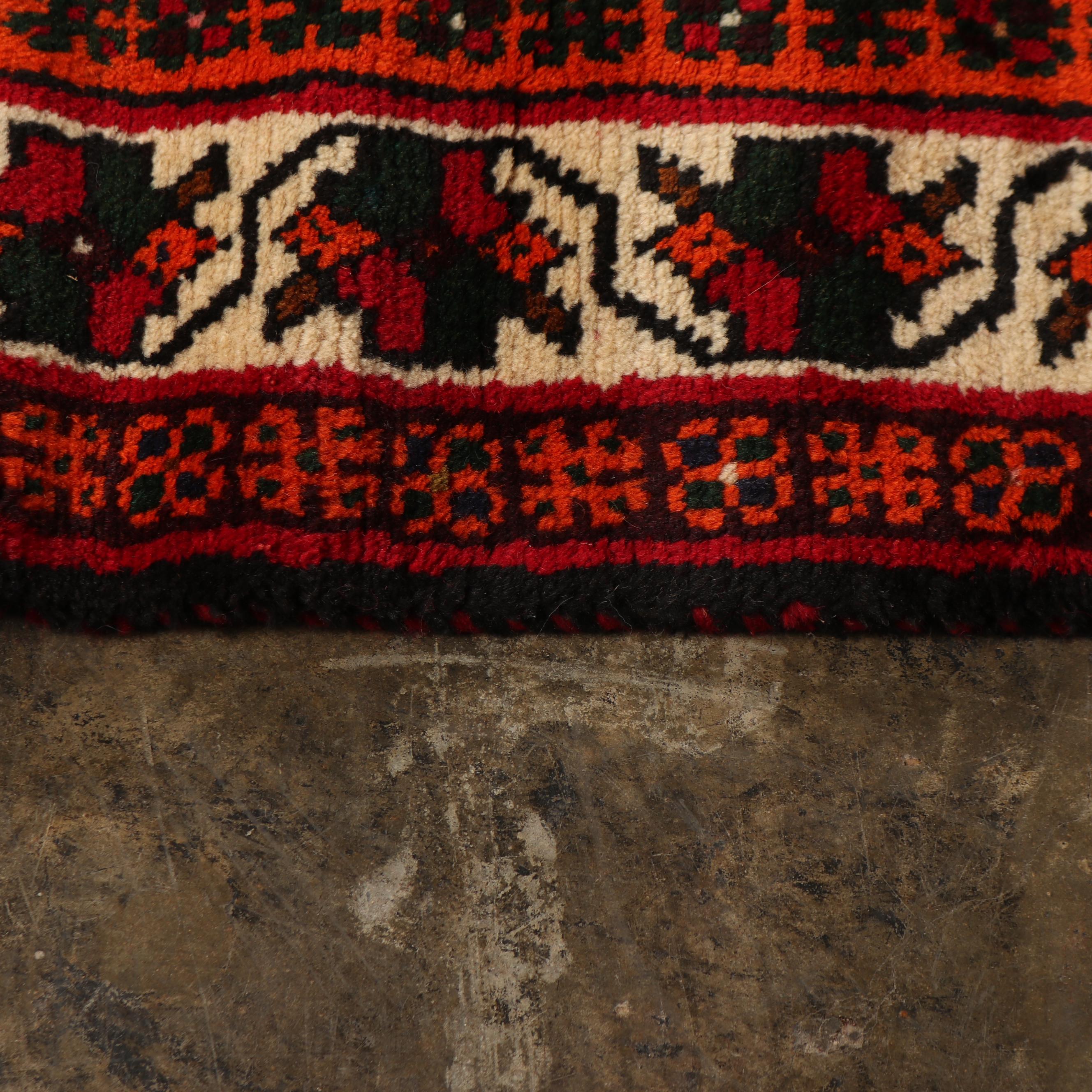 Hand-Knotted Persian Qashqai Wool Rug