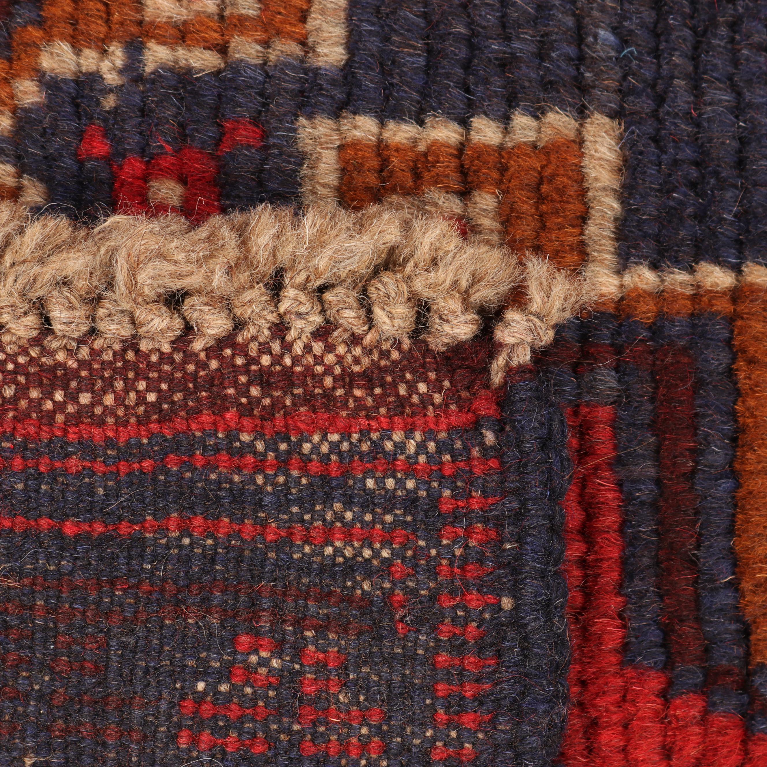 Hand-Knotted Pakistani Baluch Wool Long Rug