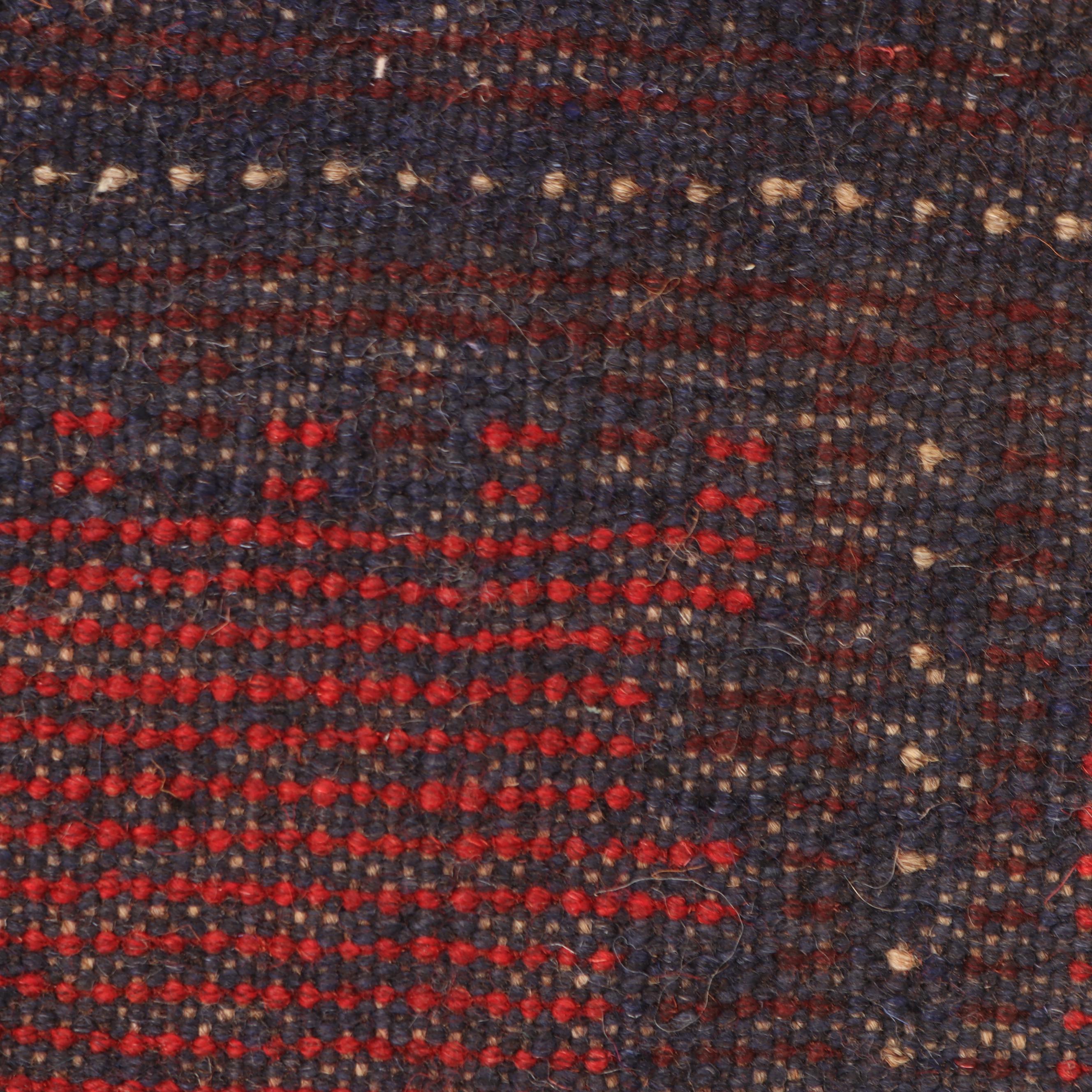 Hand-Knotted Pakistani Baluch Wool Long Rug