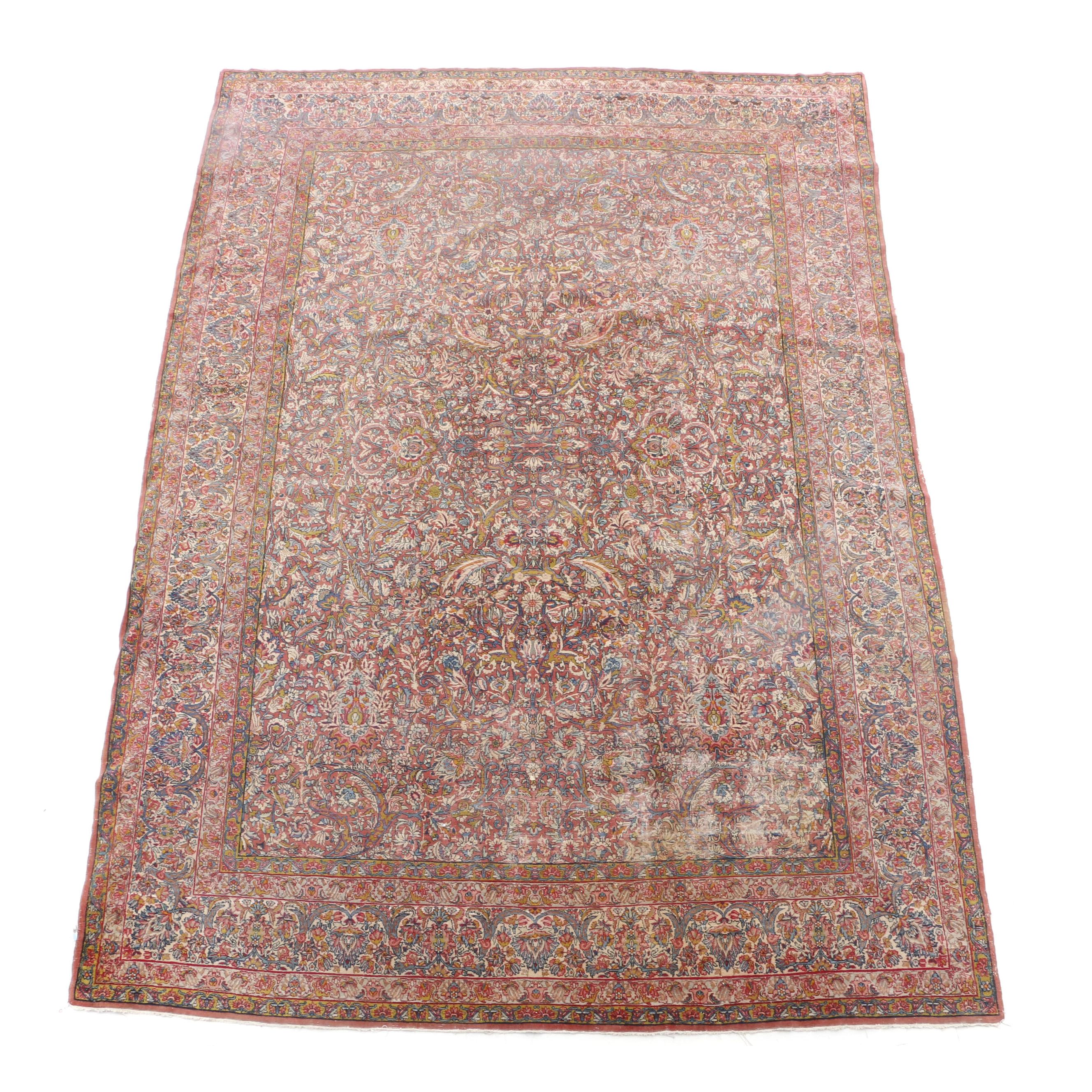 Hand-Knotted Persian Floral Room-Size Rug
