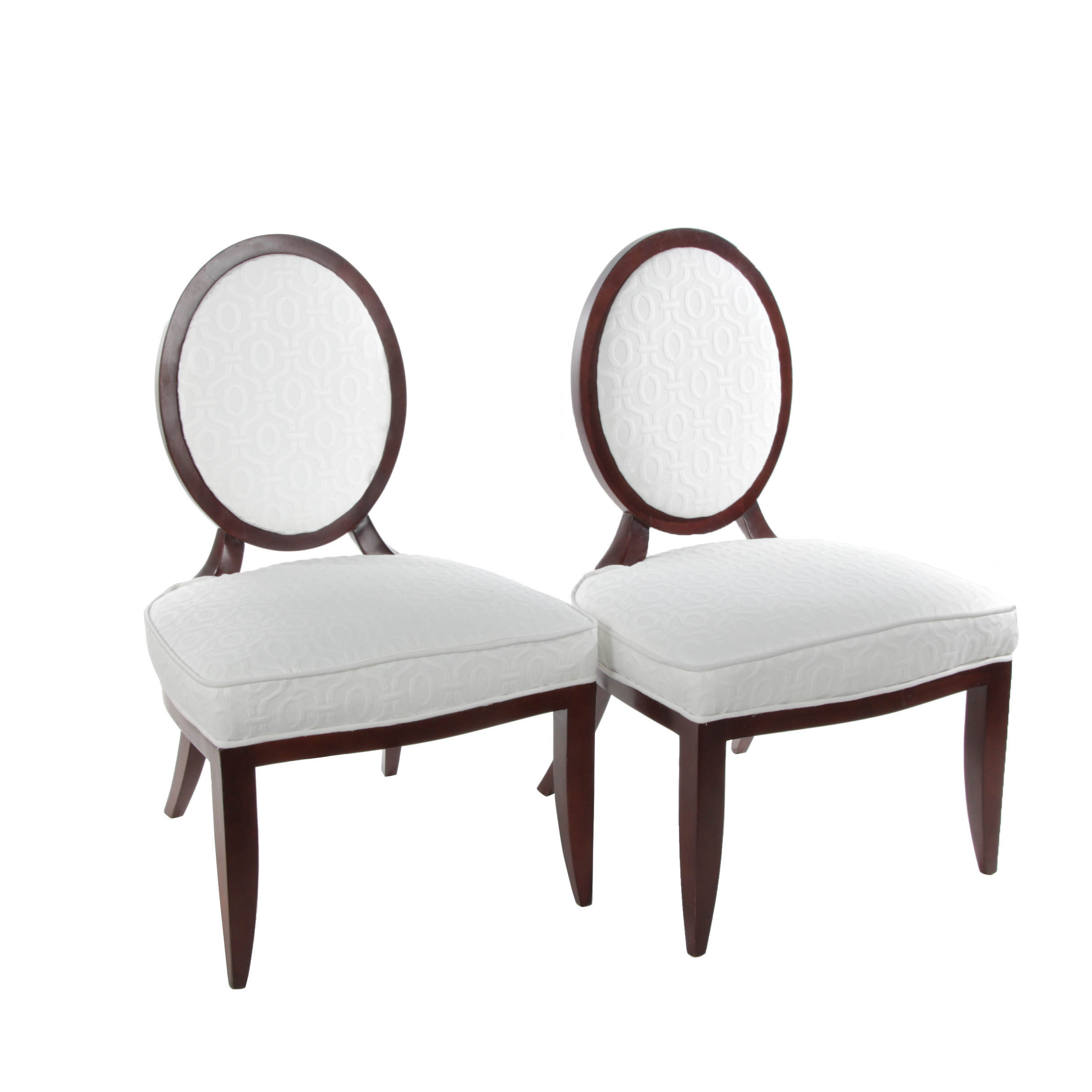 Pair of Contemporary "Barbara Barry Collection" Oval X-Back Side Chairs by Baker