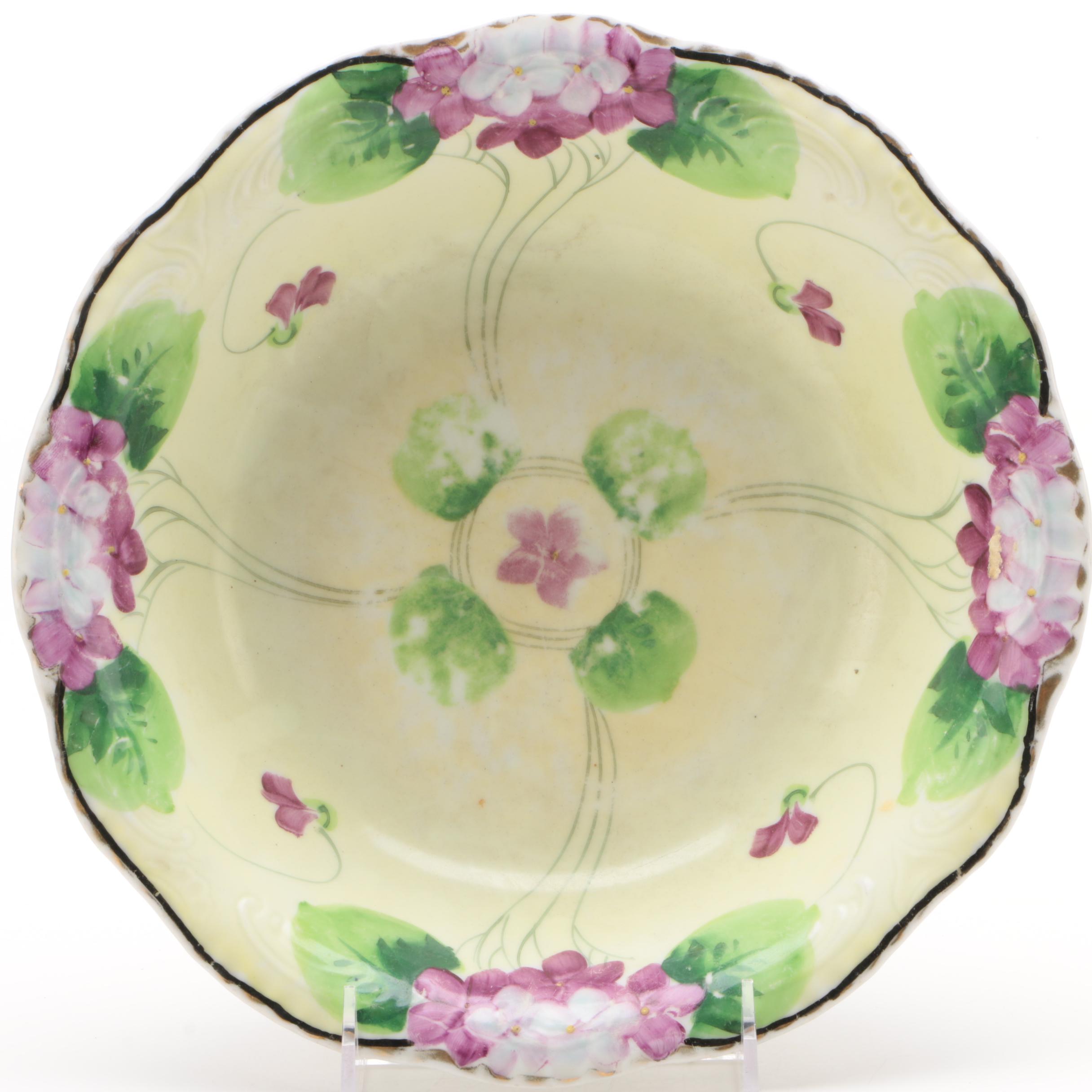 Royal Kinran and Te-Oh Hand-Painted Nippon Porcelain Bowls, Early 20th Century