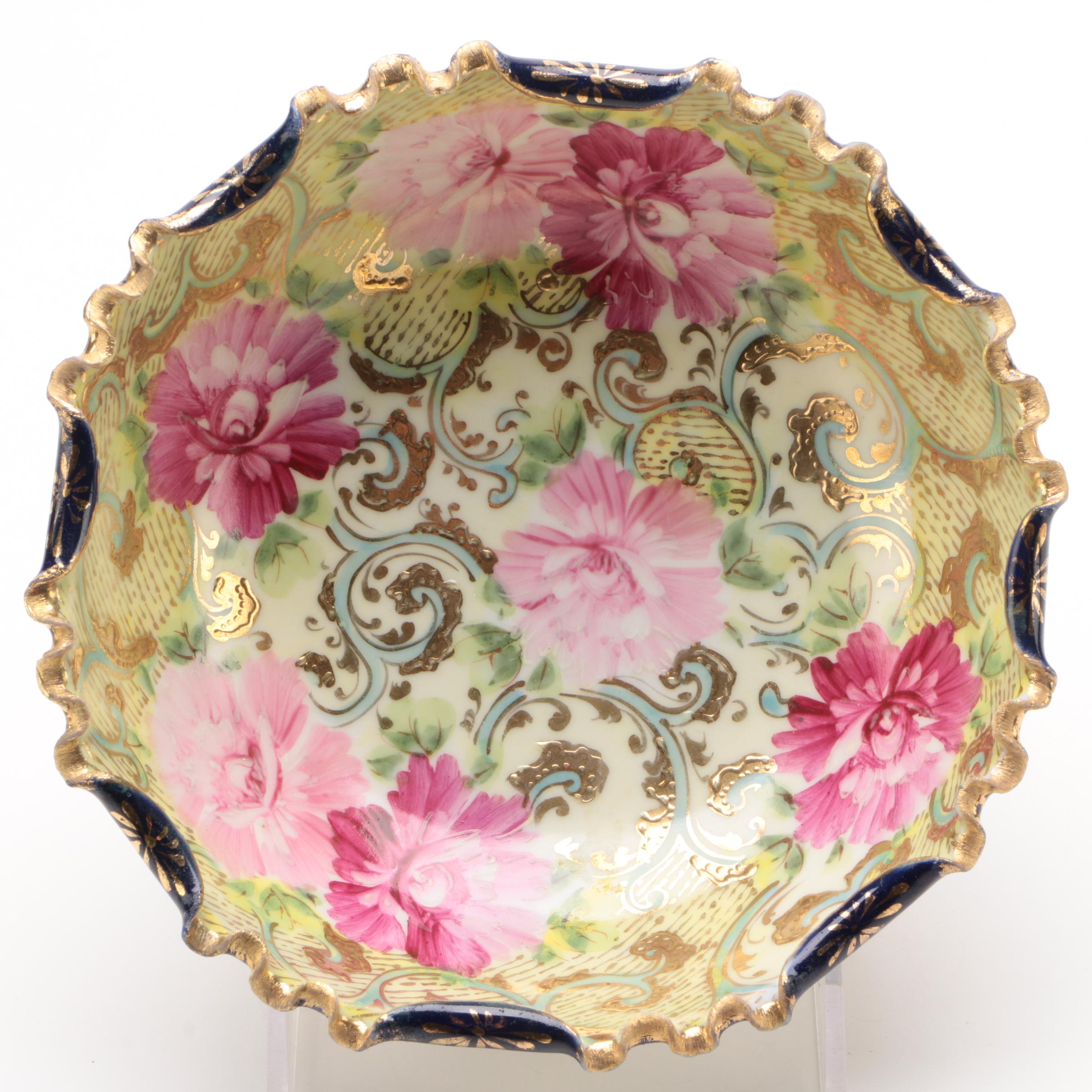 Royal Kinran and Te-Oh Hand-Painted Nippon Porcelain Bowls, Early 20th Century