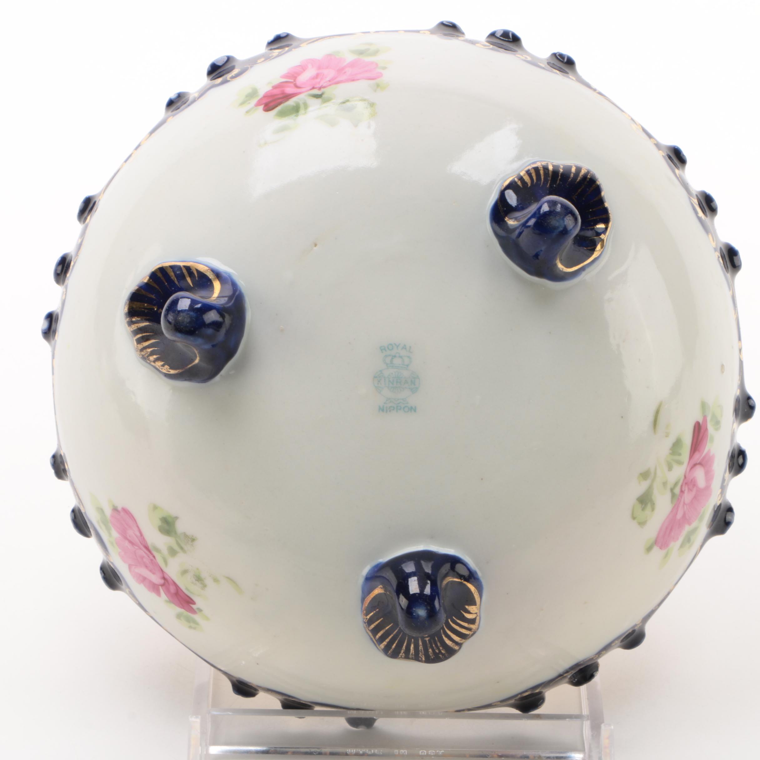 Royal Kinran and Te-Oh Hand-Painted Nippon Porcelain Bowls, Early 20th Century