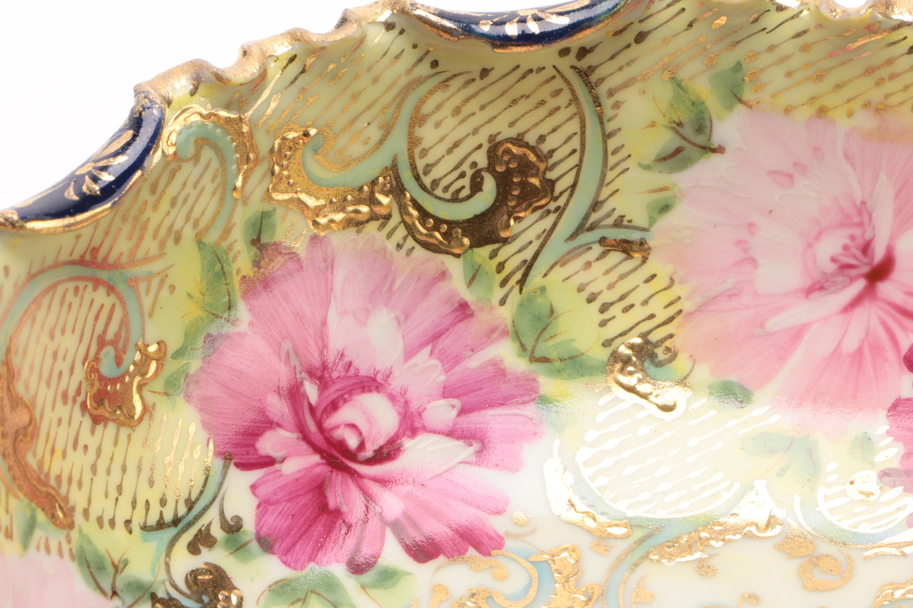 Royal Kinran and Te-Oh Hand-Painted Nippon Porcelain Bowls, Early 20th Century